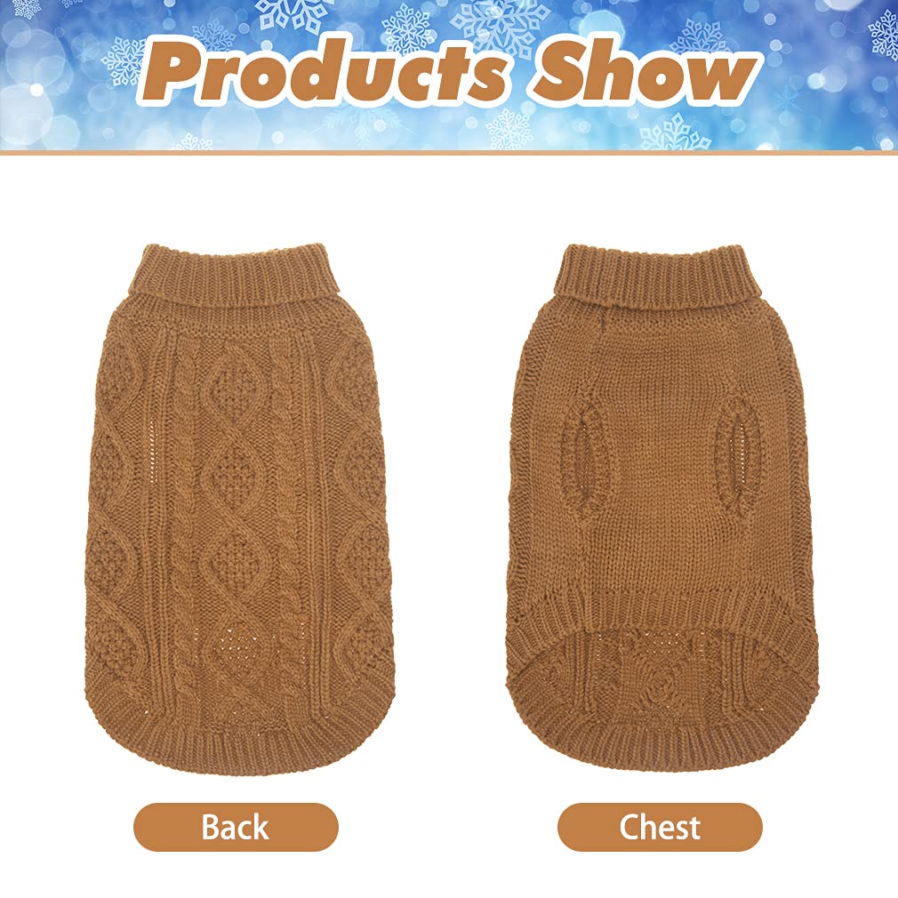 Bingpet Thermal Knitted Dog Sweater For Small Medium Large Dogs,Winter Dog Cat Coat Warm Sweartershirts Outfits,Classic Cable Kn