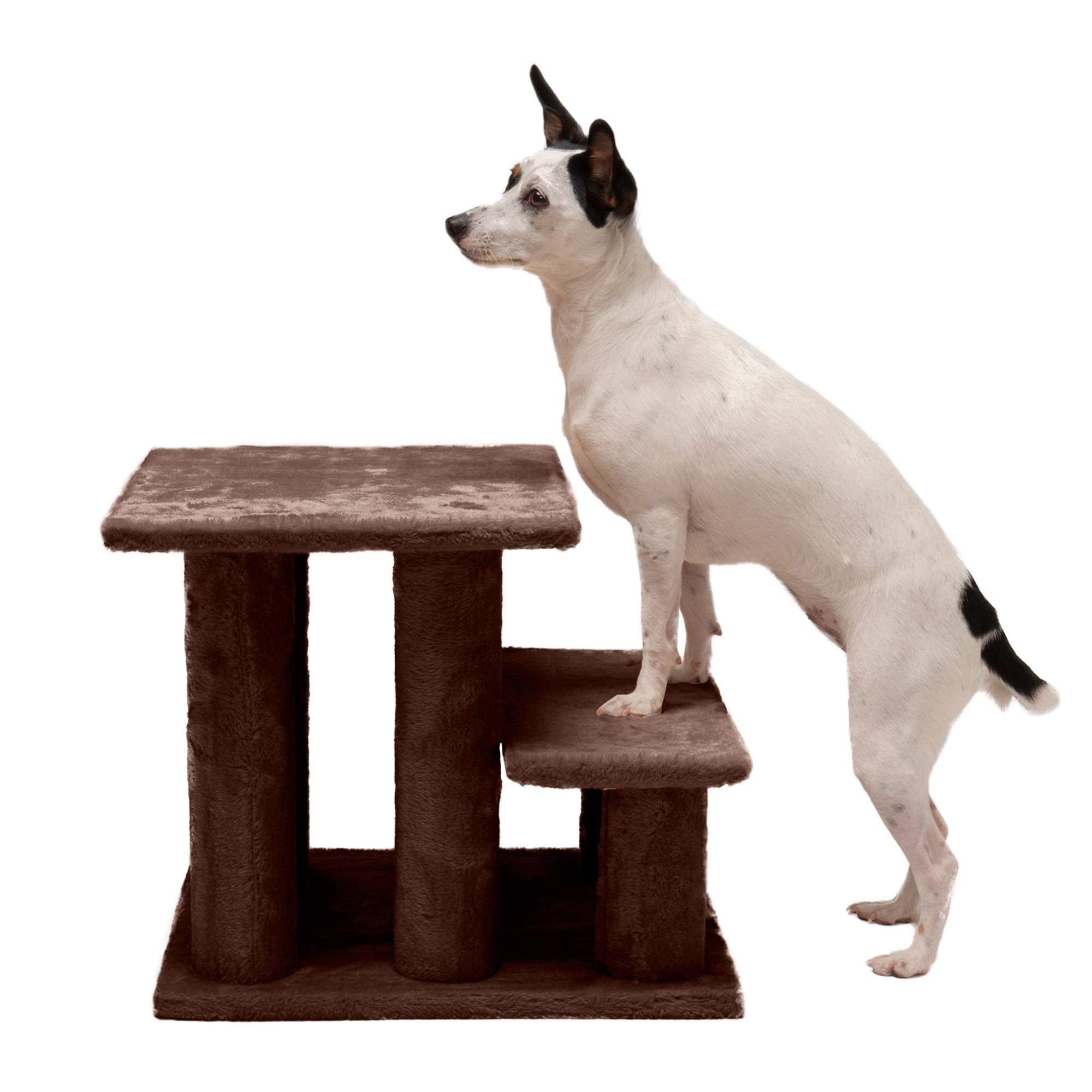 Furhaven Steady Paws Multi-Step Pet Stairs For High Beds & Sofas - Brown, 3-Step