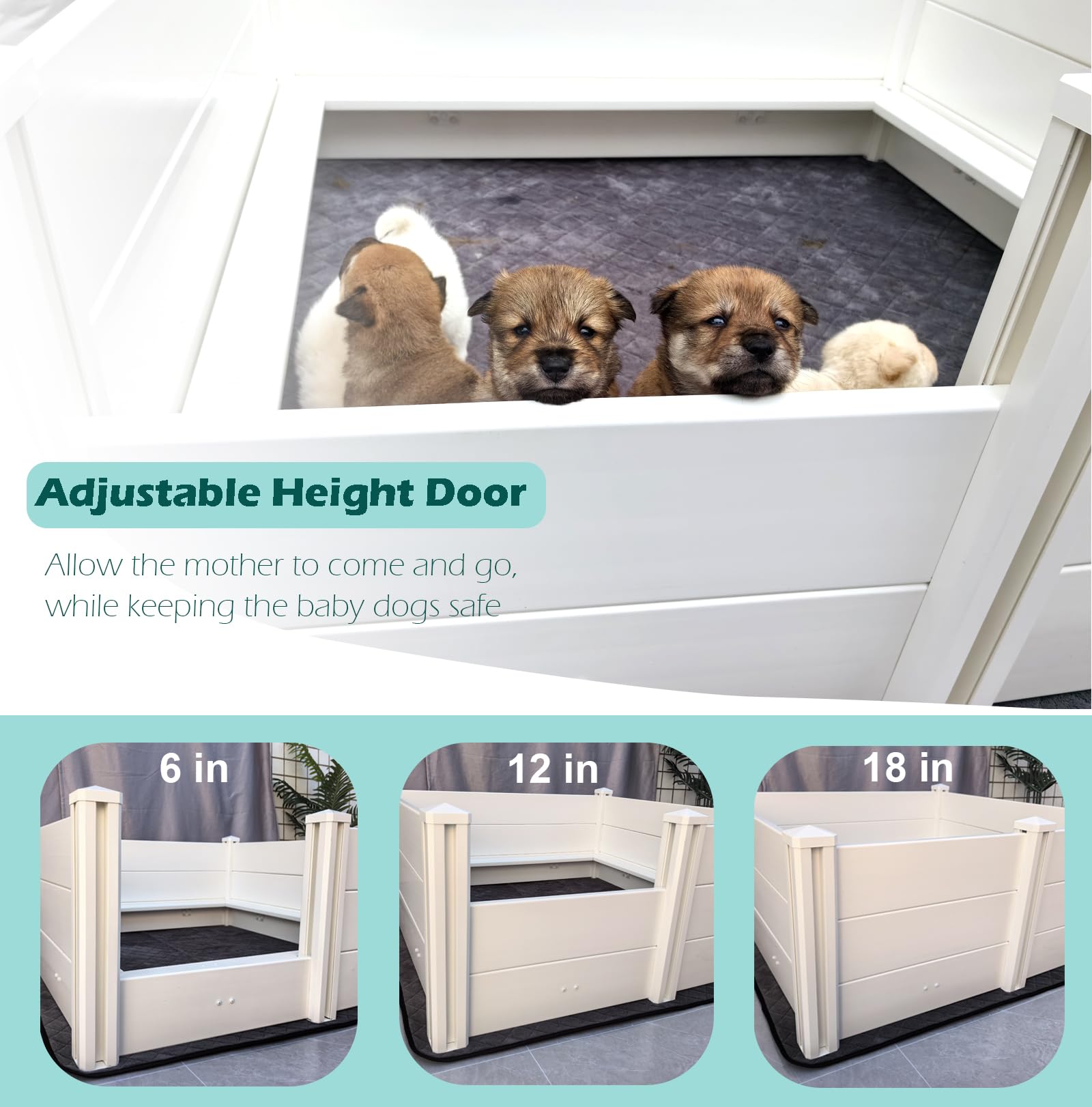 Whelping Box For Dogs,48 * 48 * 18In,With Pig Rails And Washable Pee Pad,For Small And Large Breed Puppies (Whelping Box With Pa