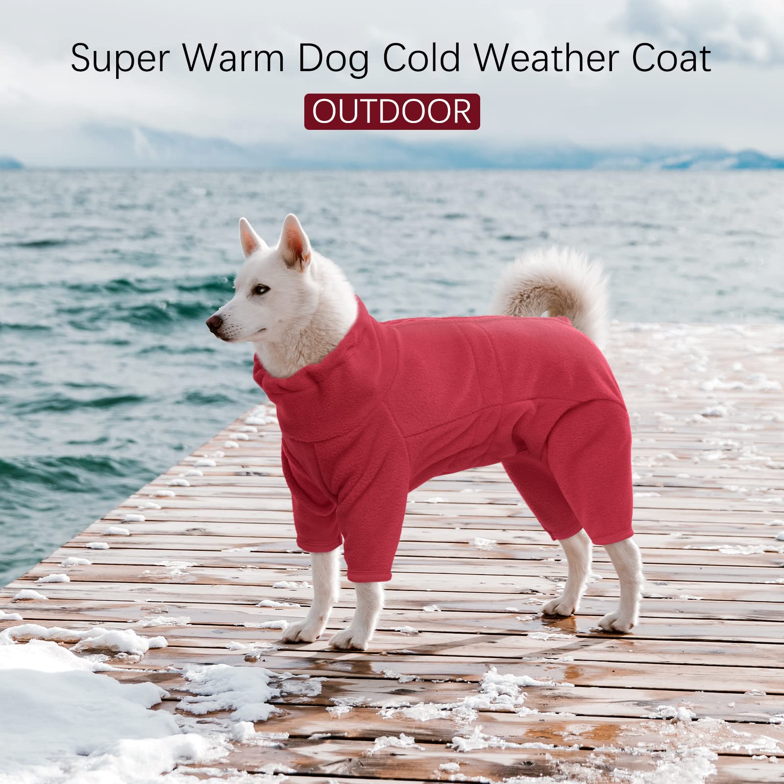 Rozkitch Dog Winter Coat Soft Fleece Pullover Pajamas, Pet Windproof Warm Cold Weather Jacket Vest Cozy Jumpsuit Apparel Outfit