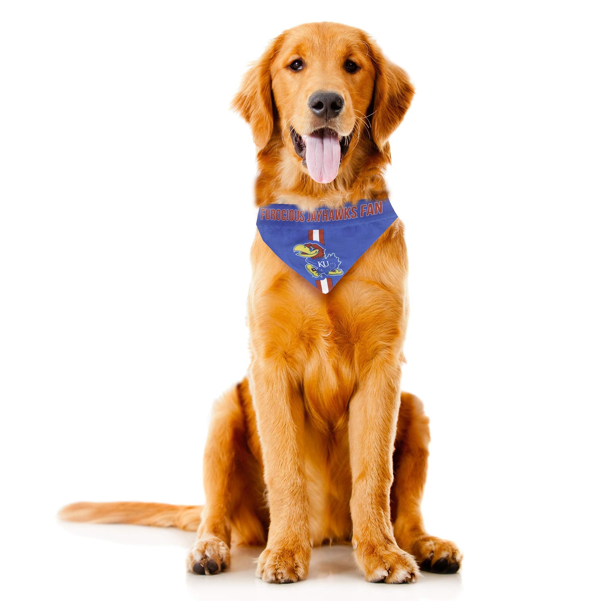 Littlearth Unisex-Adult Ncaa Kansas Jayhawks Pet Bandana, Team Color, X-Small