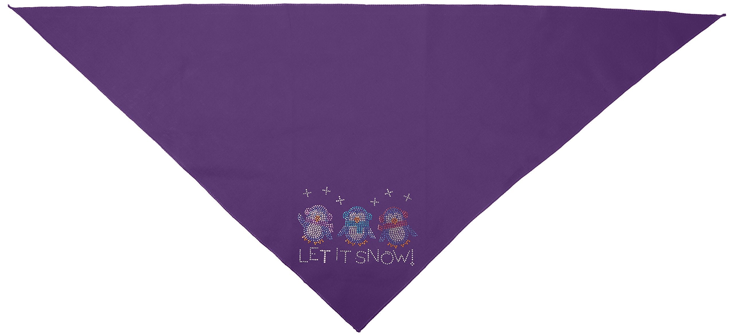 Mirage Pet Products Let it Snow Penguins Rhinestone Bandana, Large, Purple