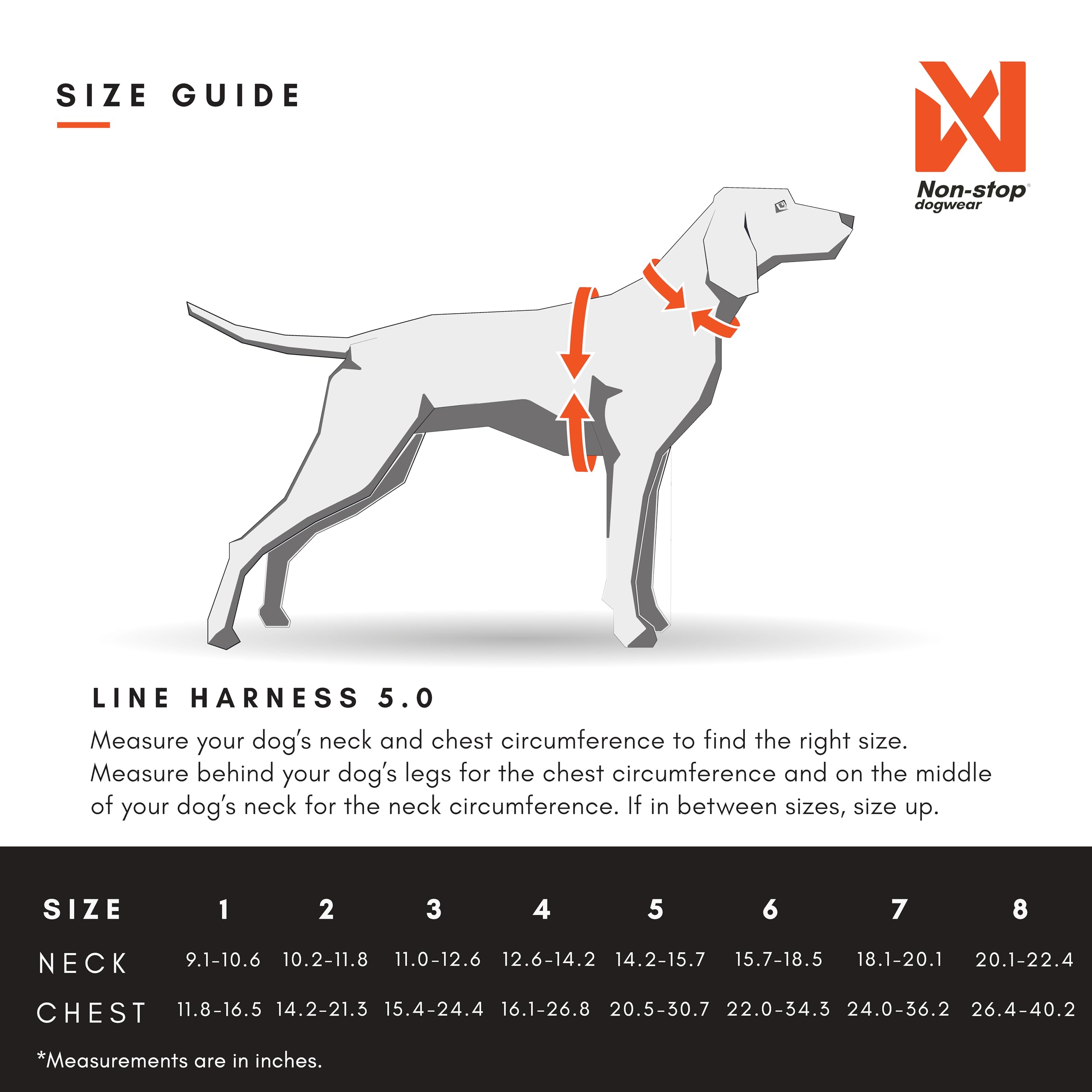 Non-Stop Dogwear Line Harness 5.0, Padded Dog Harness For Medium Dogs, Made For Hiking, Sport And Everyday Active Life With 3 Le
