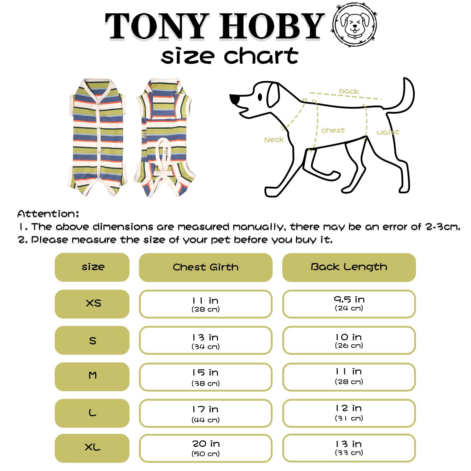 Tony Hoby Pajamas, Jumpsuit, Colorful Shirt, Surgery Recovery Suit For Small Medium Dog (Blue&White, Boy, M)