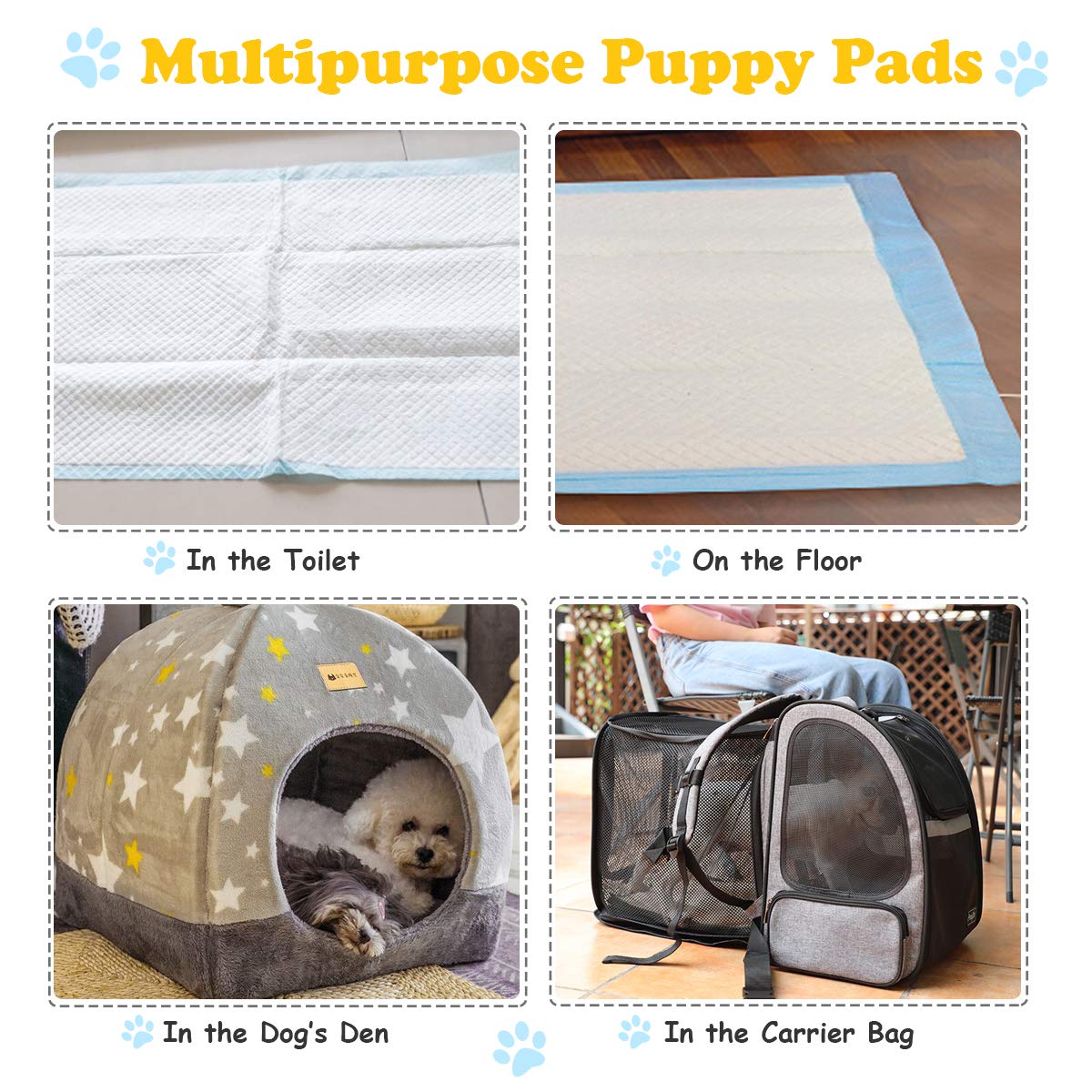 Giantex Puppy Pee Pads 300 Count, 24''X17'' Dog Potty Pads, Powerful Absorbency, 5-Layer Design, Leak-Proof Disposable Pet Piddle Training Pad For Dogs Doggie Cats Rabbits