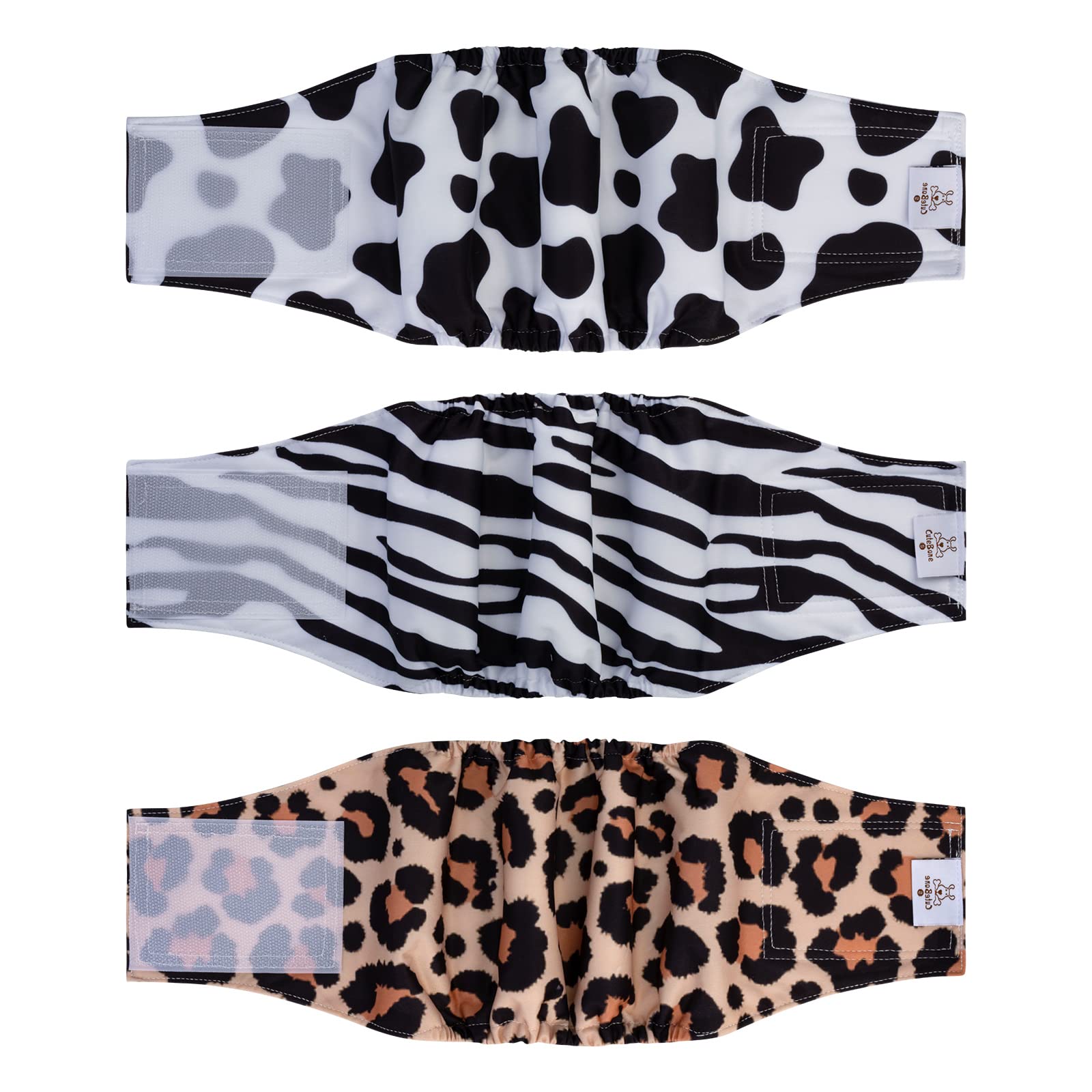 Cutebone Dog Diapers Male Washable Belly Band For Male Dogs Wraps 3Pcs A Pack Dm39S