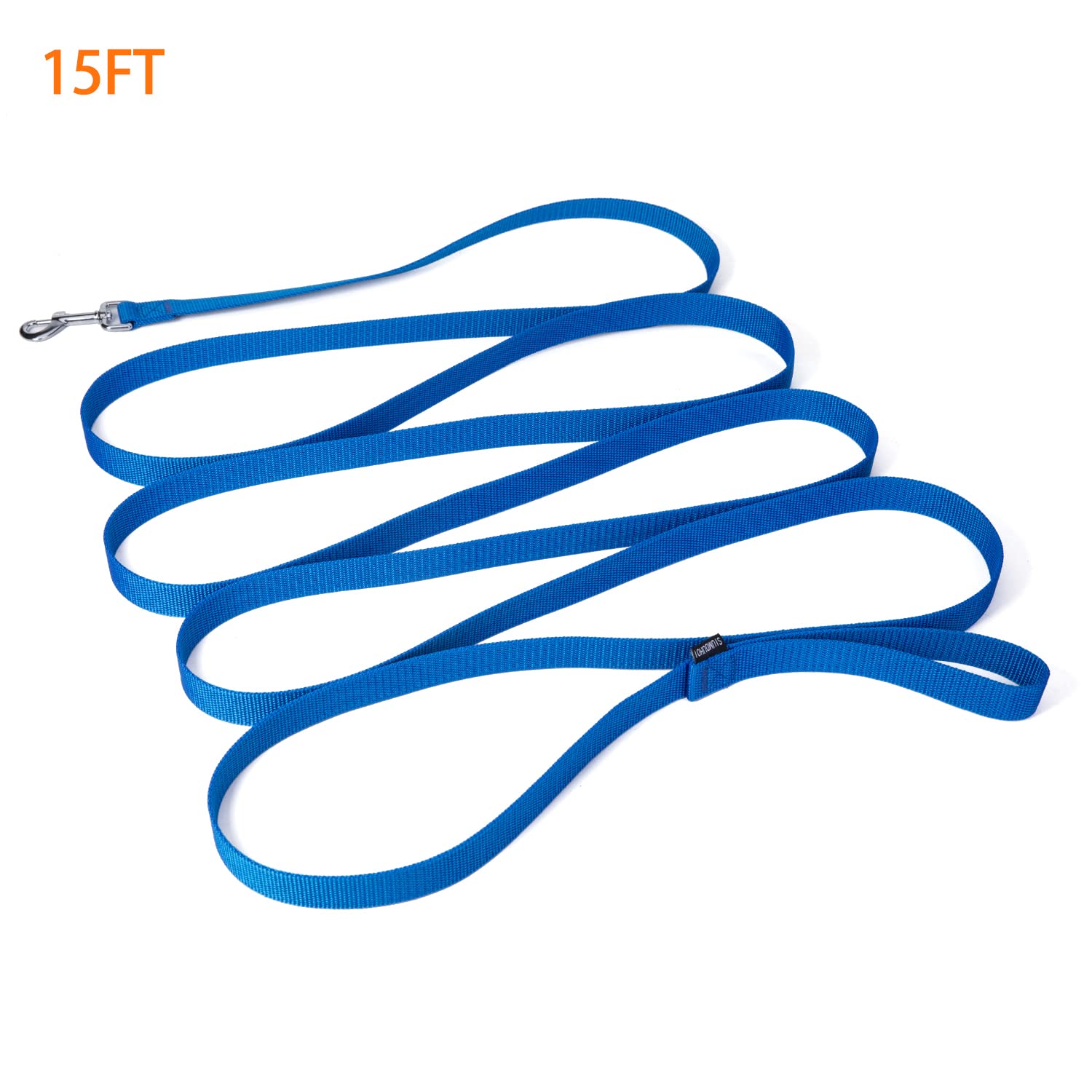 Siumouhoi Strong Durable Nylon Dog Training Leash, 1 Inch Wide Traction Rope, 6 Ft 10Ft 15Ft Long, For Small And Medium Dog (Blue, 15 Feet)