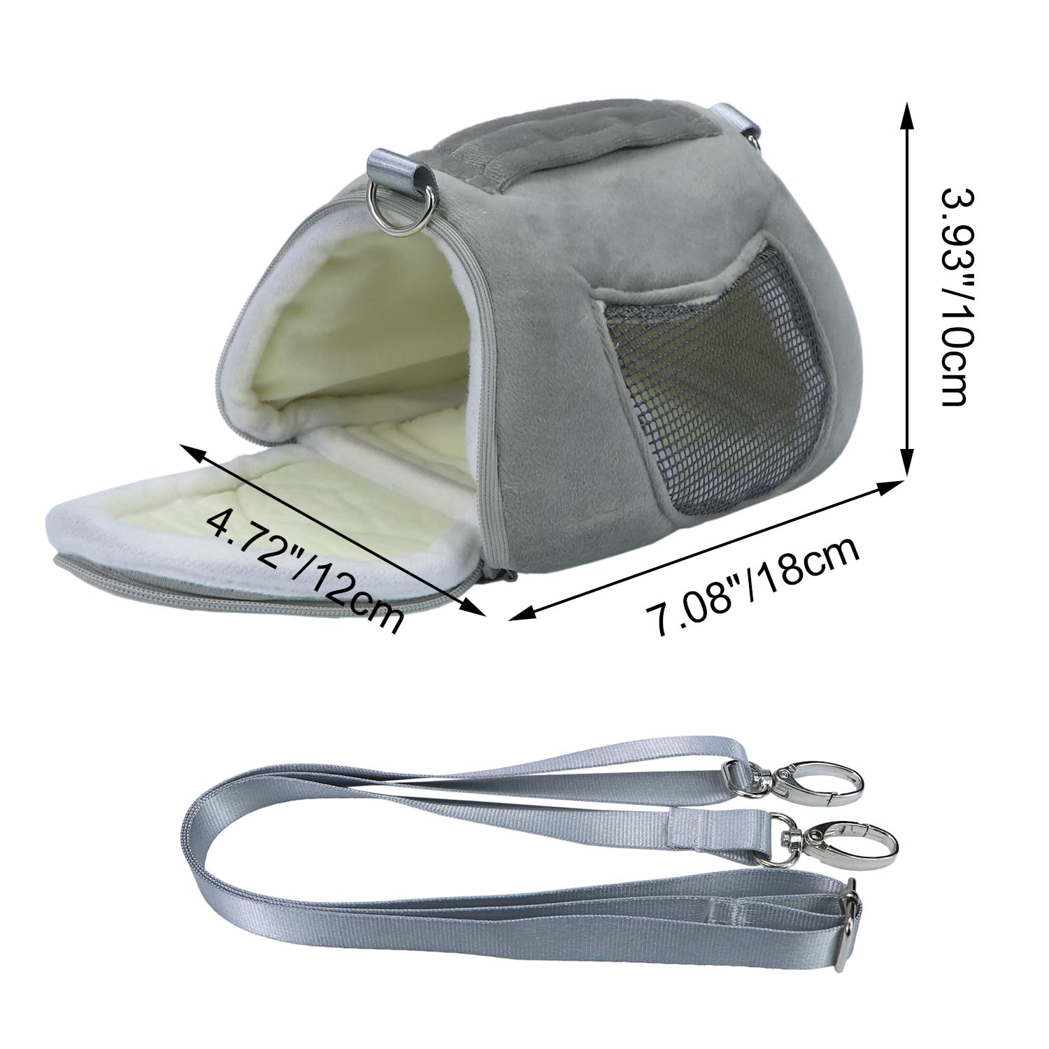 Litewoo Hamster Travel Carrier Portable Outgoing Breathable With Adjustable Shoulder Strap Pet Carrying Bag For Sugar Glider Hamster Rat Chipmunk
