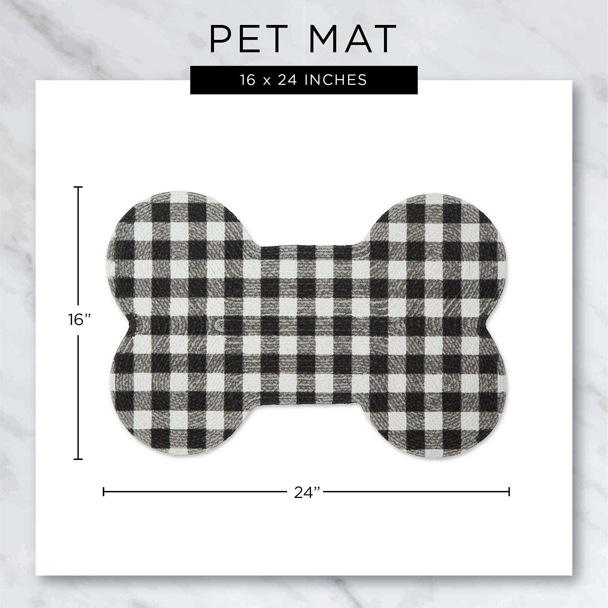 Bone Dry DII Braided Pet Mat Collection 100% Cotton, Bone Shape, Stone Eat Play Love
