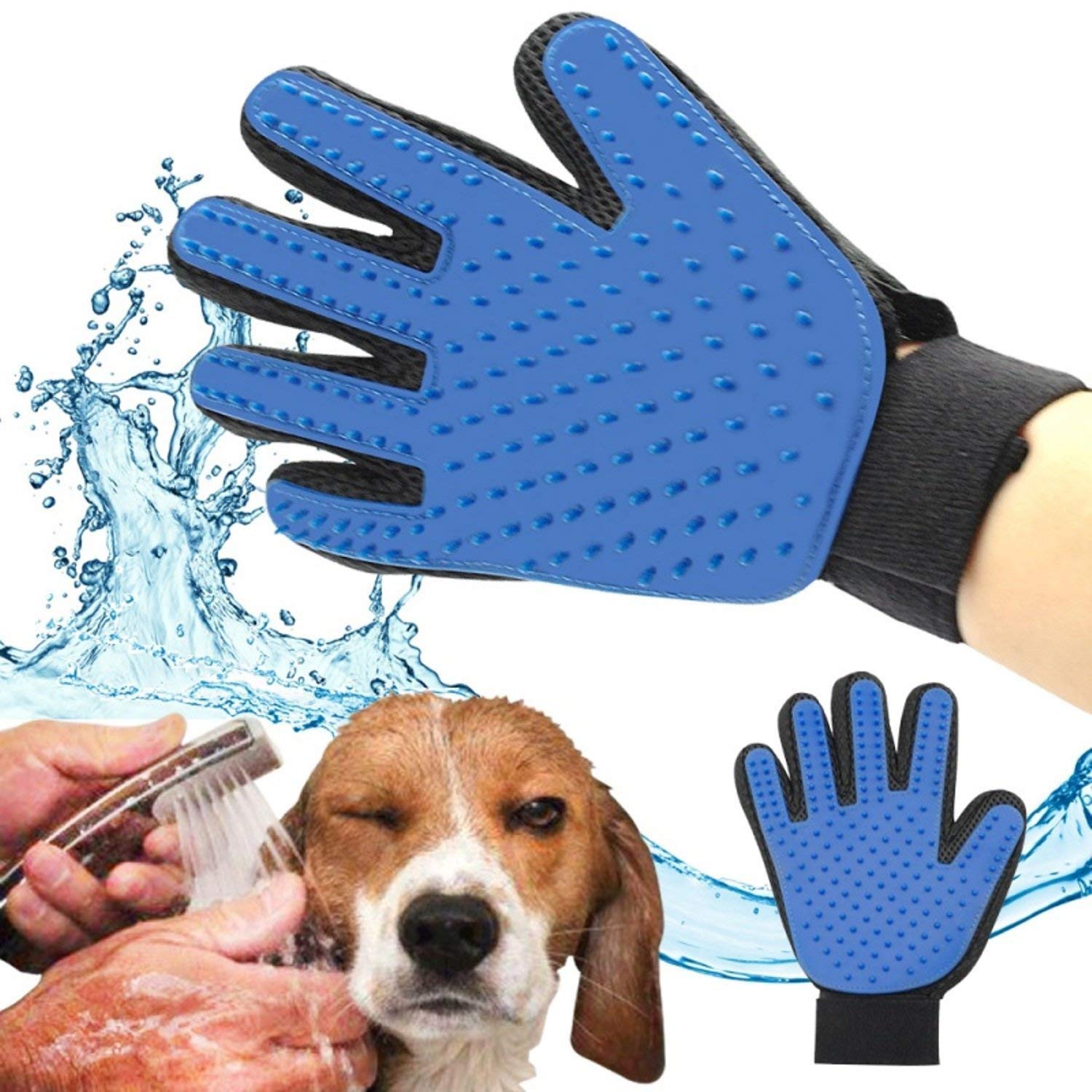 Kspups Pet Grooming Gloves  Dog, Cat Bathing Scrubber Gloves  TwoSided Pet Grooming Pet Hair Remover Gloves  Massage For Cat