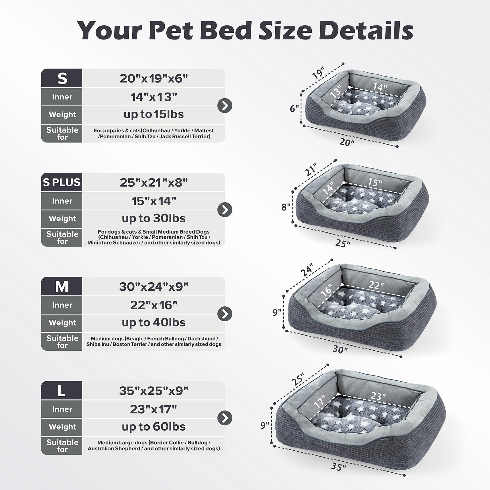 Siwa Mary Dog Beds For Small Dogs & Cats, Washable Dog Sofa Bed With Wide Sides, Pentagram Pattern Design, Pet Cuddler Bed, Warming Soft Calming Puppy Bed For Sleeping, Non-Slip Bottom
