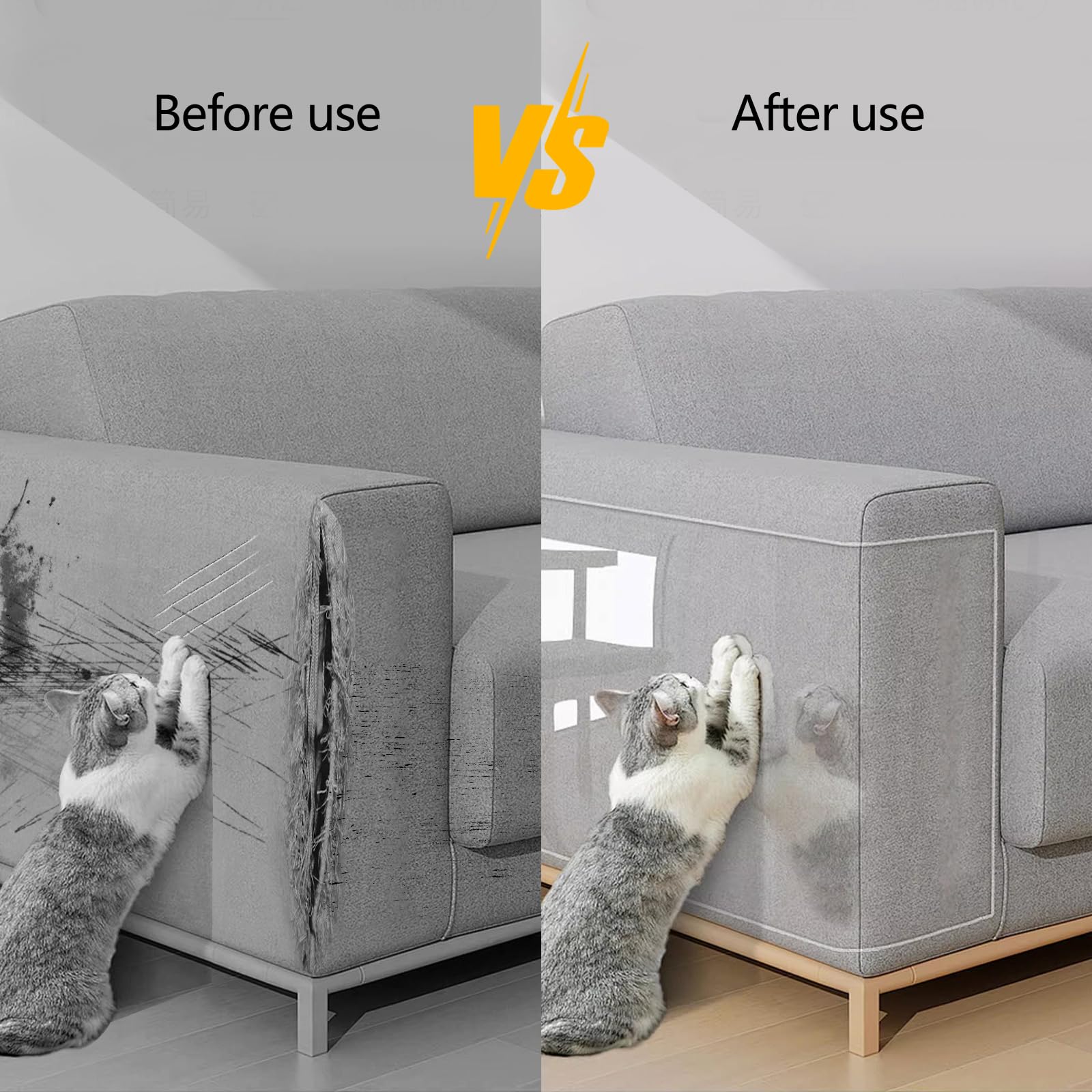 Zahat Reinforce Cat Scratch Furniture Protector 157 L X 17.7 W - Couch Protector From Cat Claws, Durable Anti-Scratch Sofa C