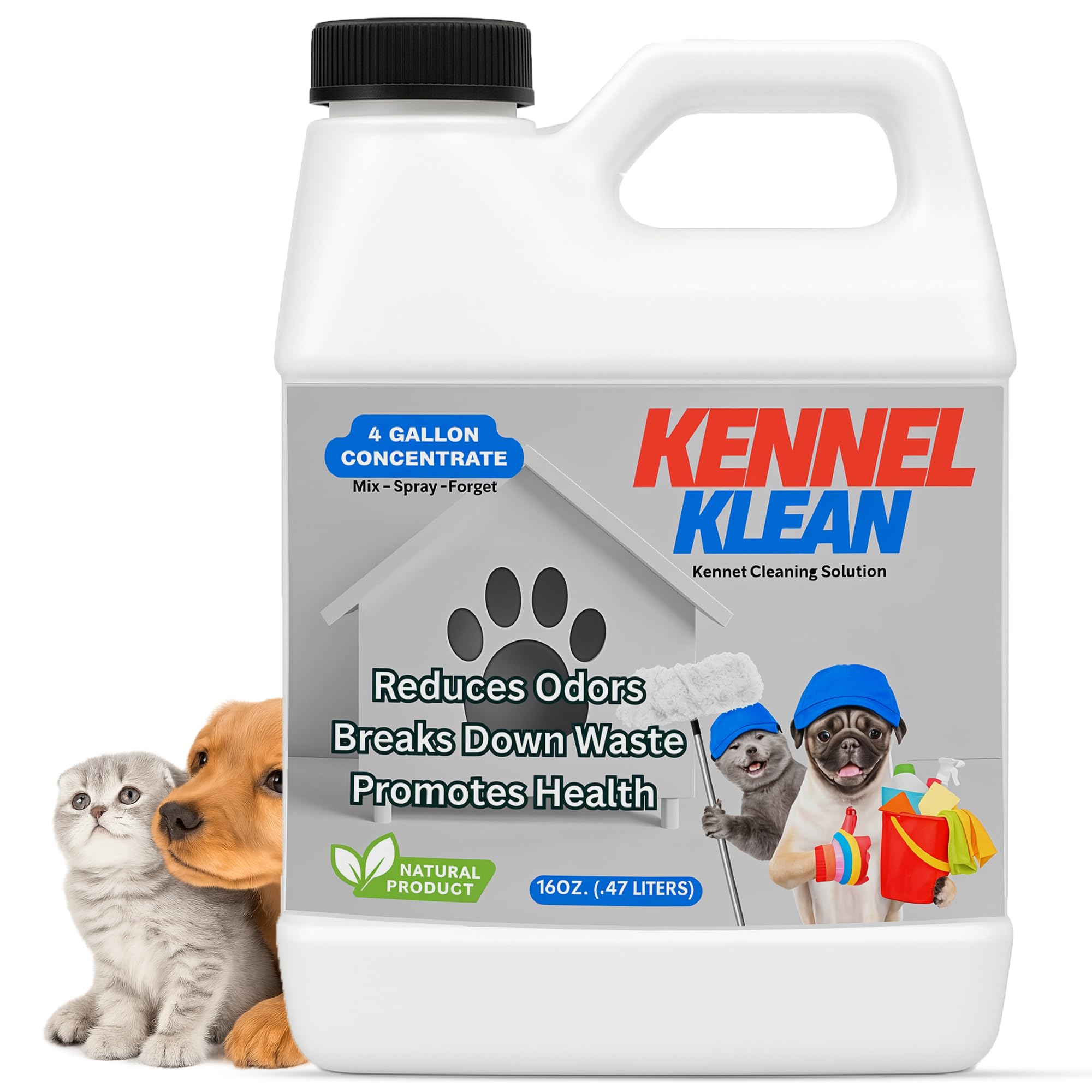 The Nature Company Kennel Klean - Dog Kennel Cleaner I 4 Gallon Mix I Natural Refresher for Dogs & Cats | Safe & Effective Clean