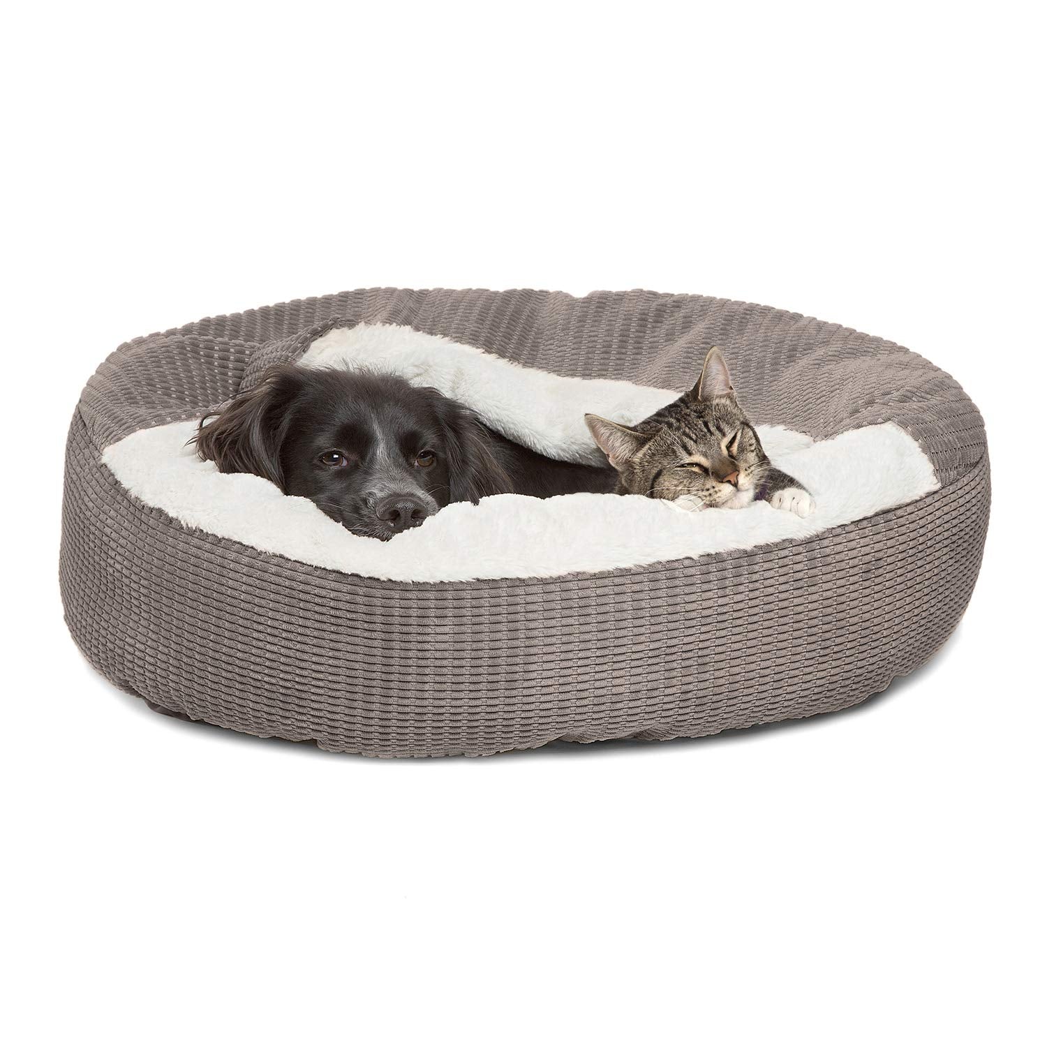 Best Friends By Sheri Cozy Cuddler Mason Microfiber Hooded Blanket Cat And Dog Bed In Gray 26''X26''