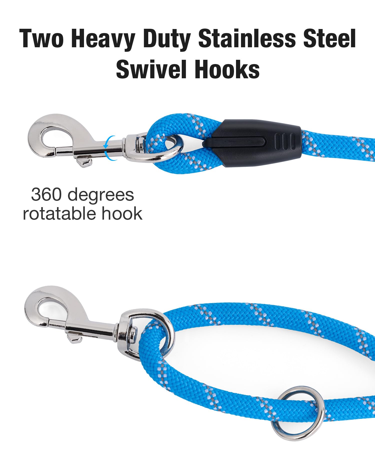 Long Dog Leash For Dog Training 20Ft, Heavy Duty Dog Lead For Large Medium Small Dogs Outside Walking, Playing, Camping, Or Yard, Blue