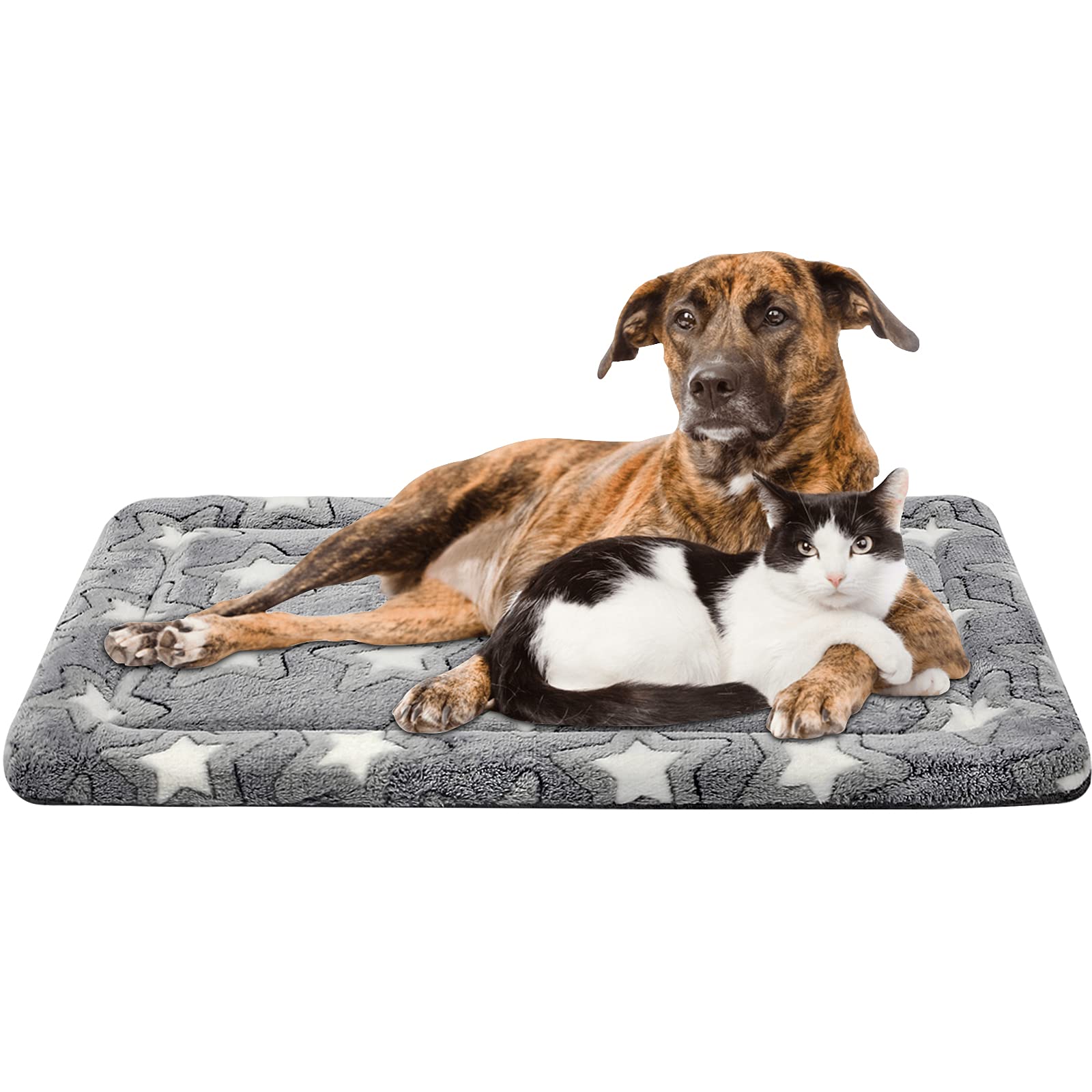 Empsign Dog Bed Mat Dog Crate Pad Reversible (Cool & Warm), Machine Washable Dog Crate Mat, Kennel Pad For Dog Sleeping Mattress For Large Medium Small Dogs, Grey