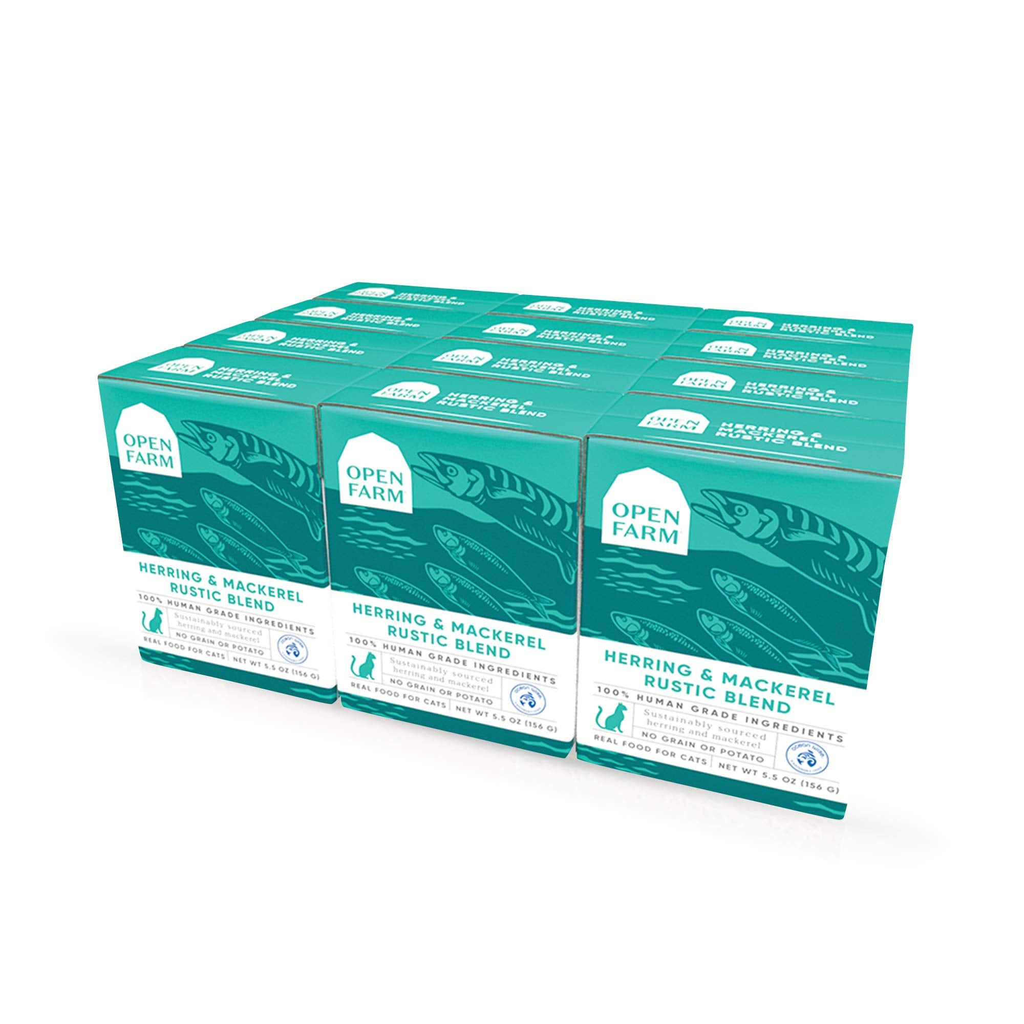 Open Farm Herring & Mackerel Blend Wet Cat Food, Complete Meal or Food Topper with Responsibly Sourced Meat and Superfoods Witho