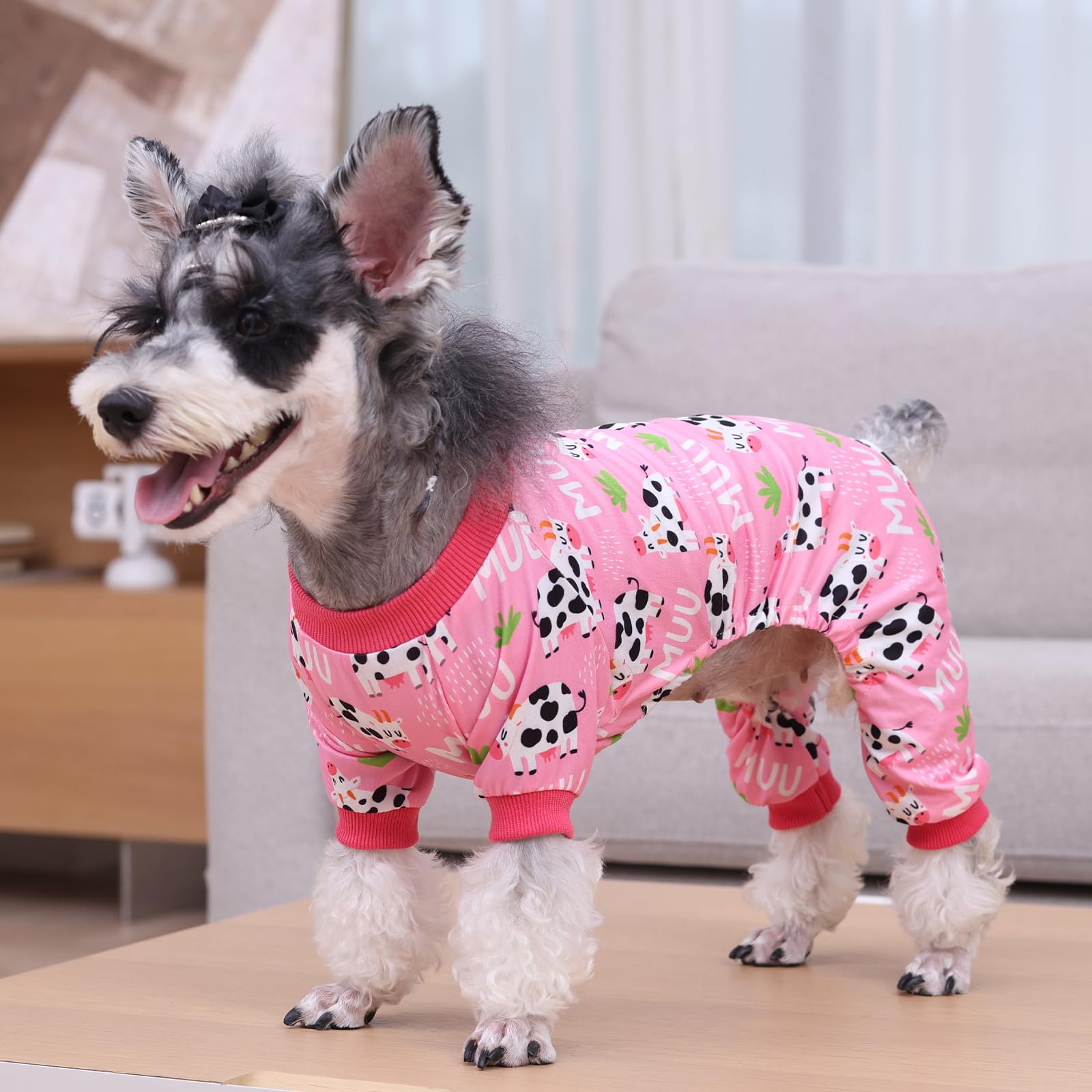 Cutebone Small Dog Pajamas Shirt Stretchy Summer Puppy Pjs Soft Cat Onesies Pet Clothes For Daily Wear Da31M