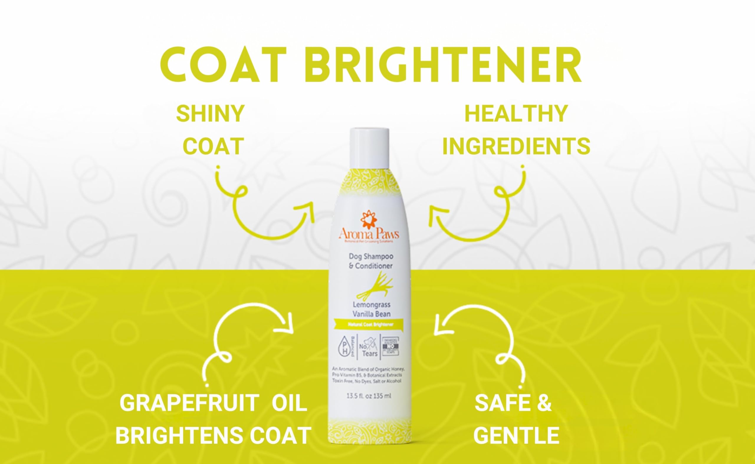 Aroma Paws Dog Shampoo - Cleansing Wash, Conditioning, Moisturizing - Healthy Ingredients - Aromatic Grooming Puppy Shampoo - Te