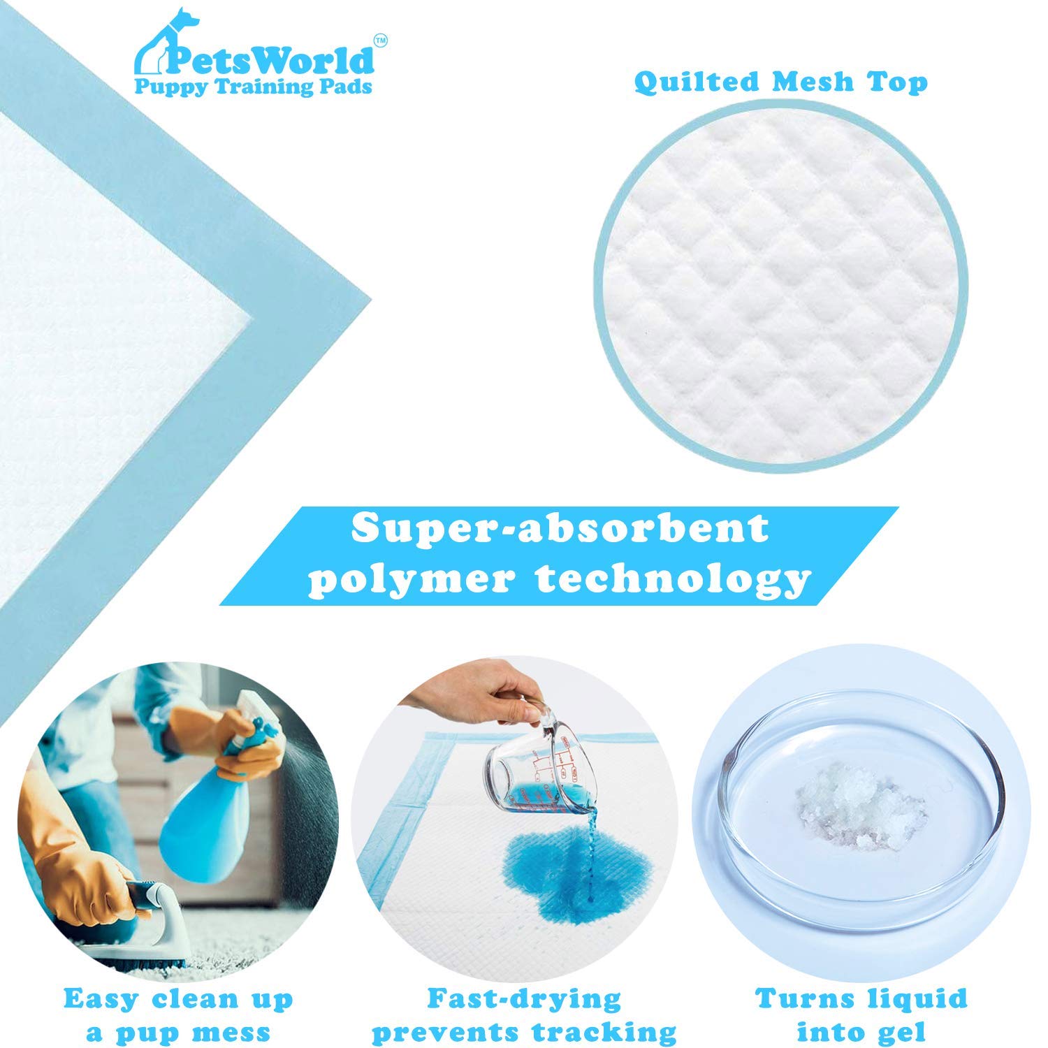 Petsworld Mastiff'S Massive Dog Training/Potty Pads, 28X44 Inch, 100 Ct, Xxxl Gigantic, Tear Resistant, Super Absorbent & Leak-Proof