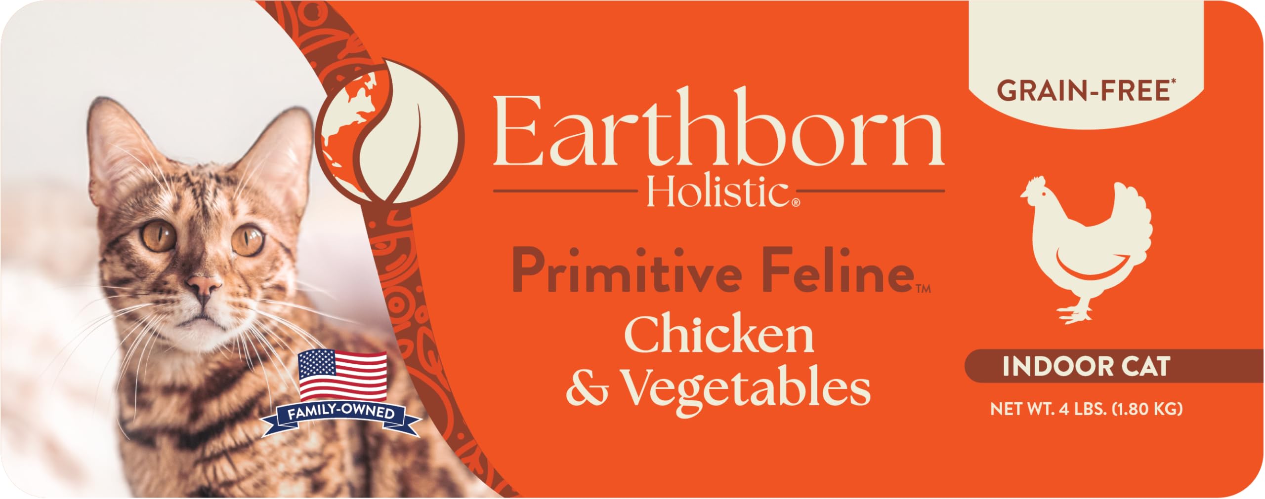 Earthborn Holistic Primitive Feline Grain-Free Dry Cat Food 4 Pound (Pack of 1)