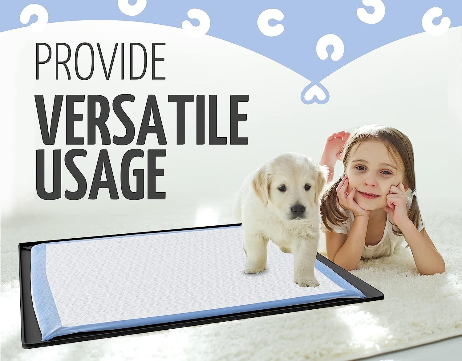 Skywin Tidyfriend Pee Pad Holder Tray 30 X 23 Inches, 3 Pack Silicone Dog Potty Tray, Easy To Clean No Spill Dog Potty Training