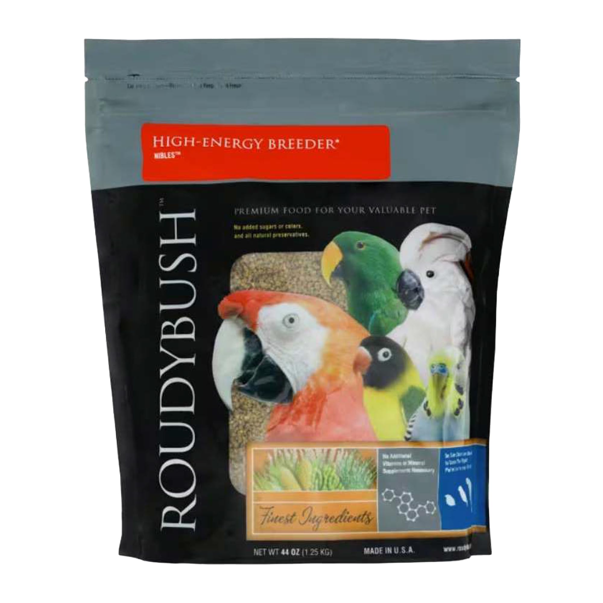 RoudyBush High Energy Breeder Food for Breeding & Weaning Birds, Daily Food for Birds, Formulated Pellets with Corn, Wheat & Soy