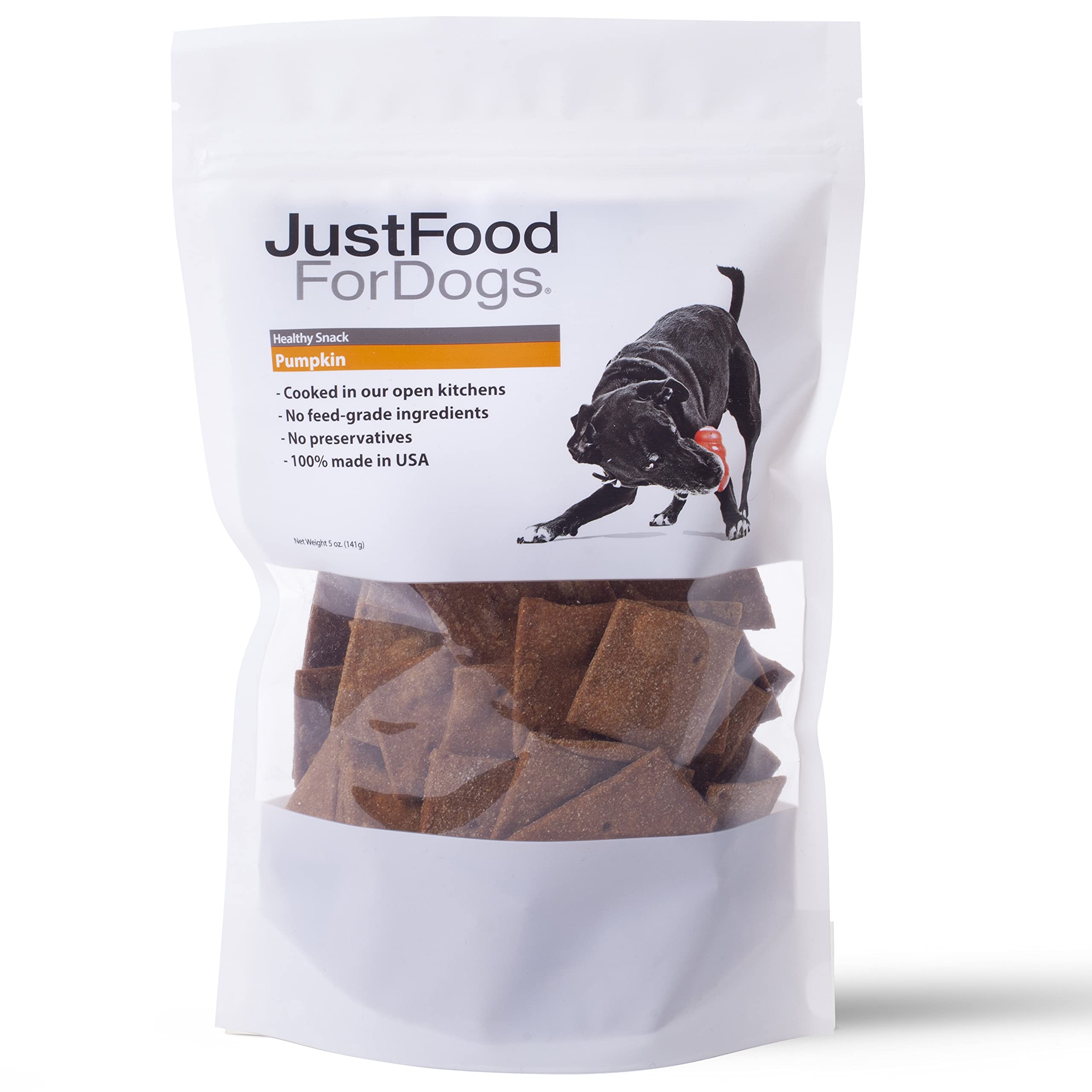 JustFoodForDogs Limited-Ingredient Pumpkin Healthy Dog Treats, Made in The USA, 5 oz