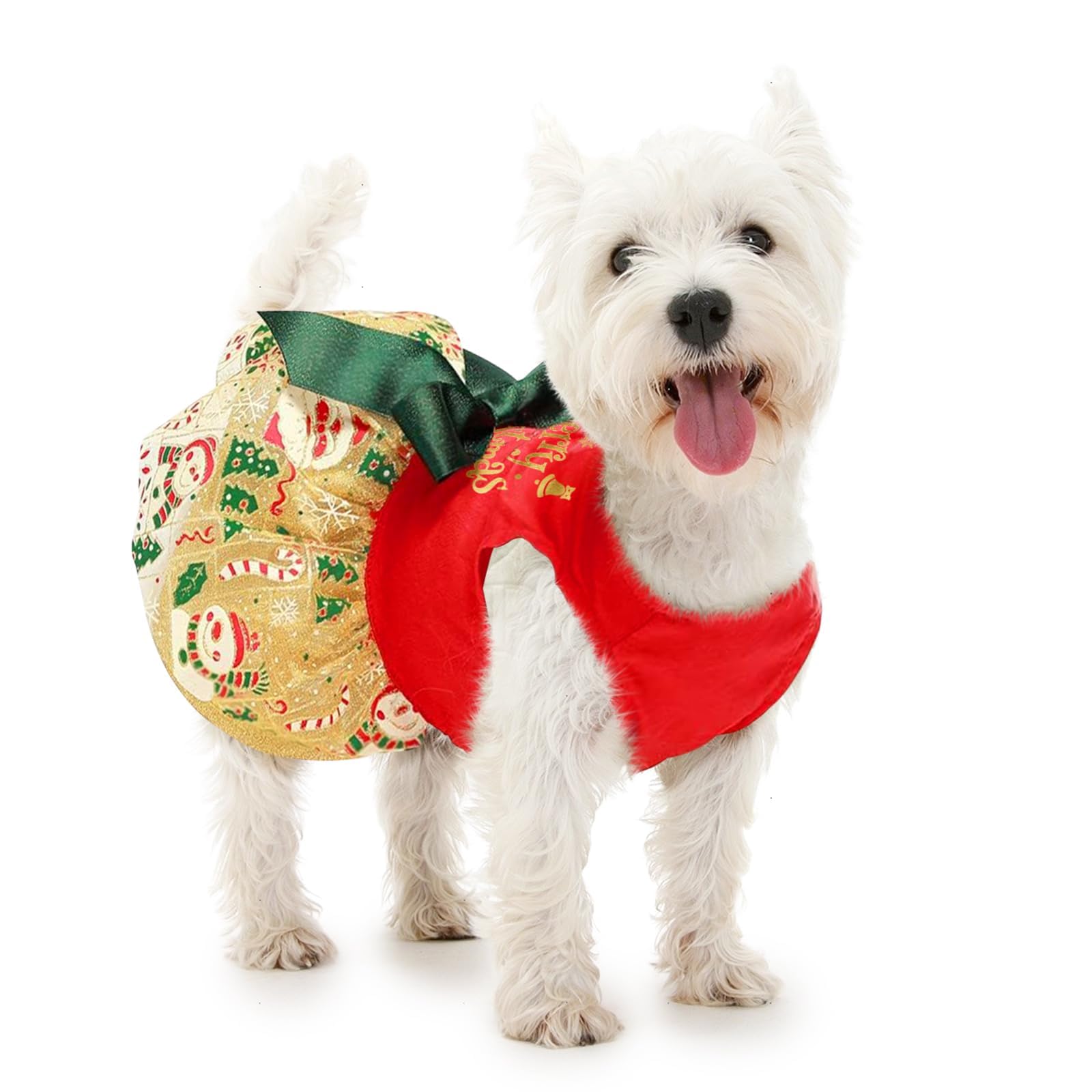 Christmas Dog Dress, Xmas Dog Dress Tulle Puppy Skirt Doggie Christmas Outfit Holiday Clothes For Small Dogs, Cat Pet Apparel (L