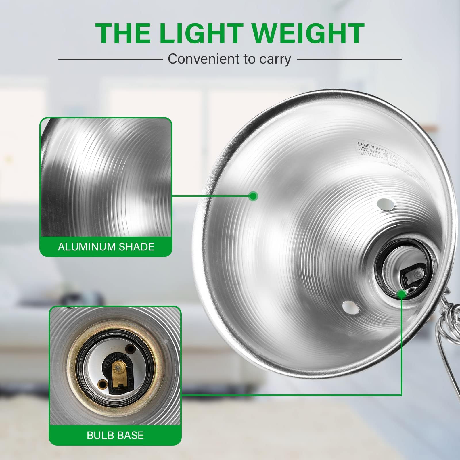 Simple Deluxe 2-Pack Clamp Lamp Light With 5.5 Inch Aluminum Reflector Up To 60 Watt E26 (No Bulb Included) 6 Feet 18/2 Spt-2 Co
