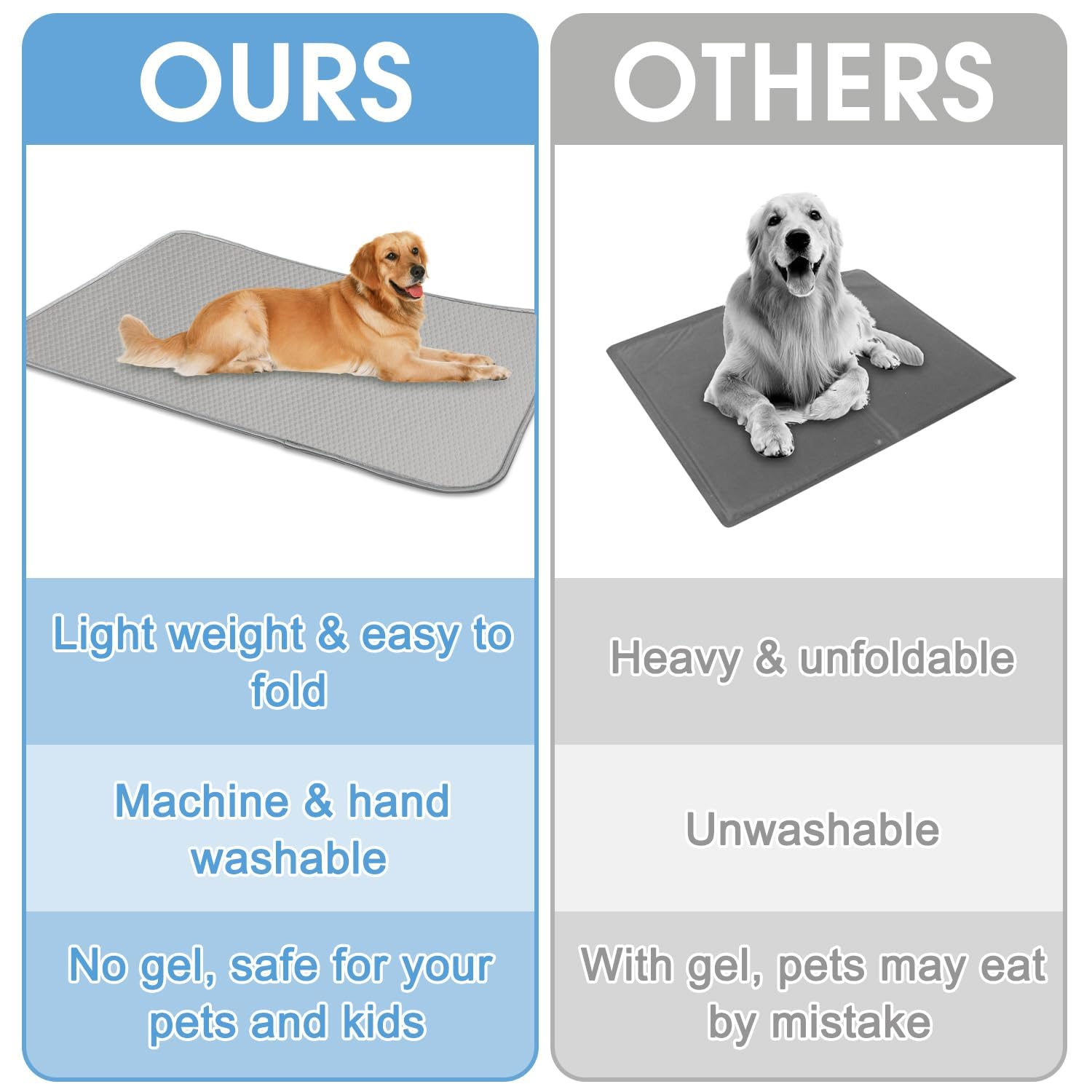 Summer Dog Cooling Mat Washable Ice Silk Self Cool Pad For Small Medium Large Dogs And Cats, Pet Sleeping Pad For Crate, Bed, In