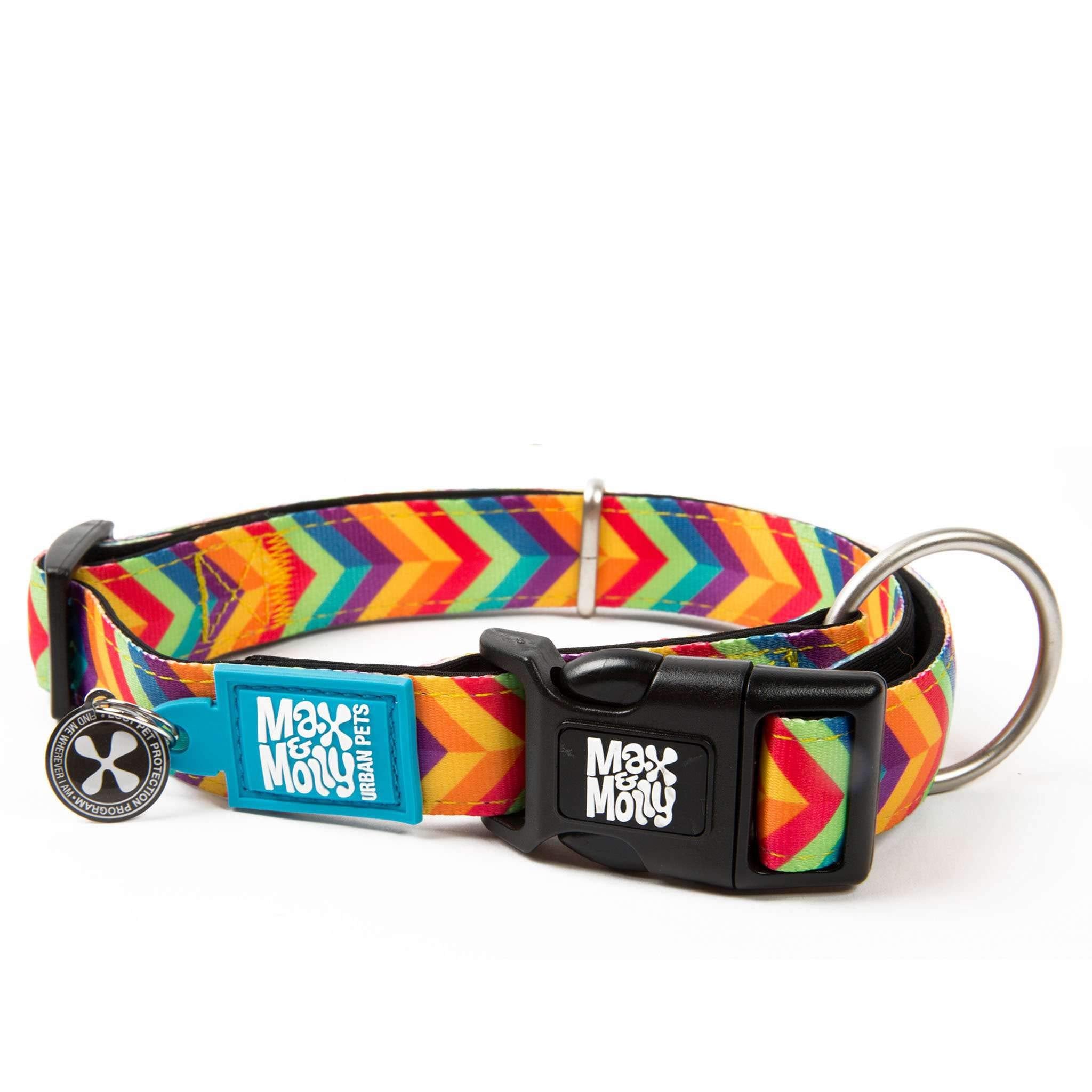 Max & Molly Smart ID Dog Collar with Gotcha! QR Safety Tag and Custom Pet Profile, Soft Padded Neoprene, Waterproof, Summertime,