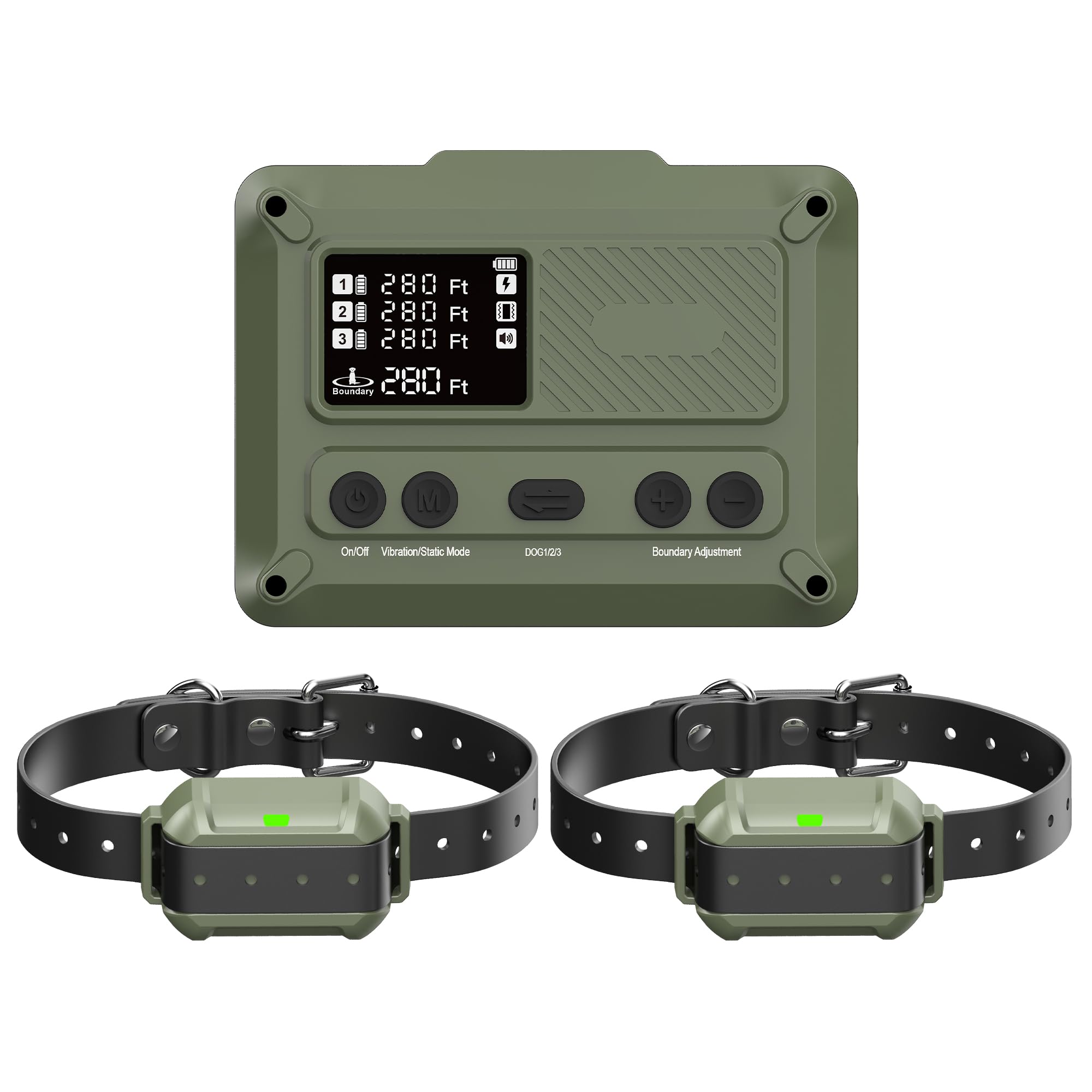 PETHEY Wireless Dog Fence System : Electric Fence for Dogs Freedom Safe Indoor Outdoor for Medium Large Dogs Covering Up to 5.6 