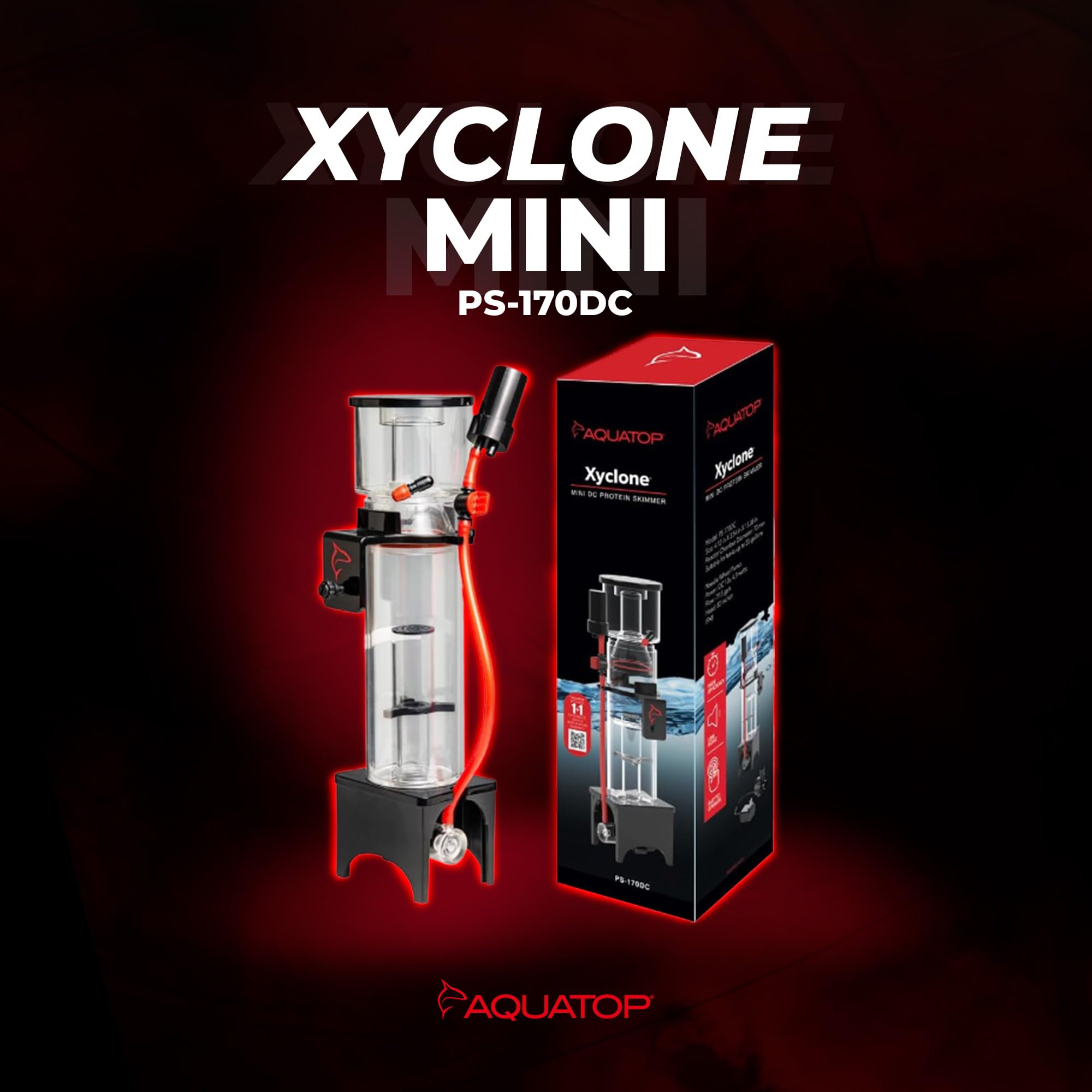 Aquatop Xyclone Mini Protein Skimmer For Saltwater Aquariums Up To 55-Gallons - Aquarium Surface Skimmer, Includes All Accessori