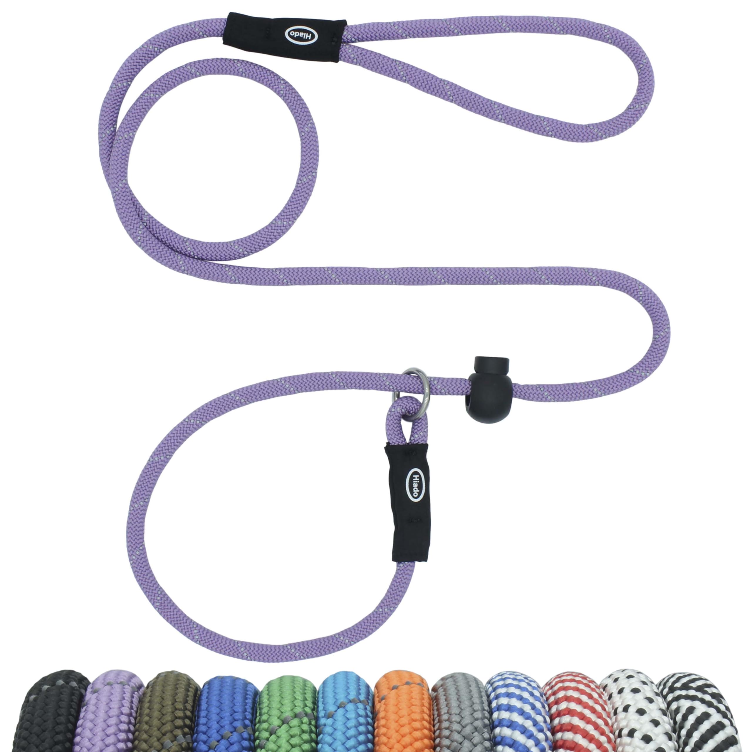 Hiado Slip Lead Dog Leash Reflective With Stopper Loop Rope Training No Pull For Small Medium Large Dogs 6Ft Lavender