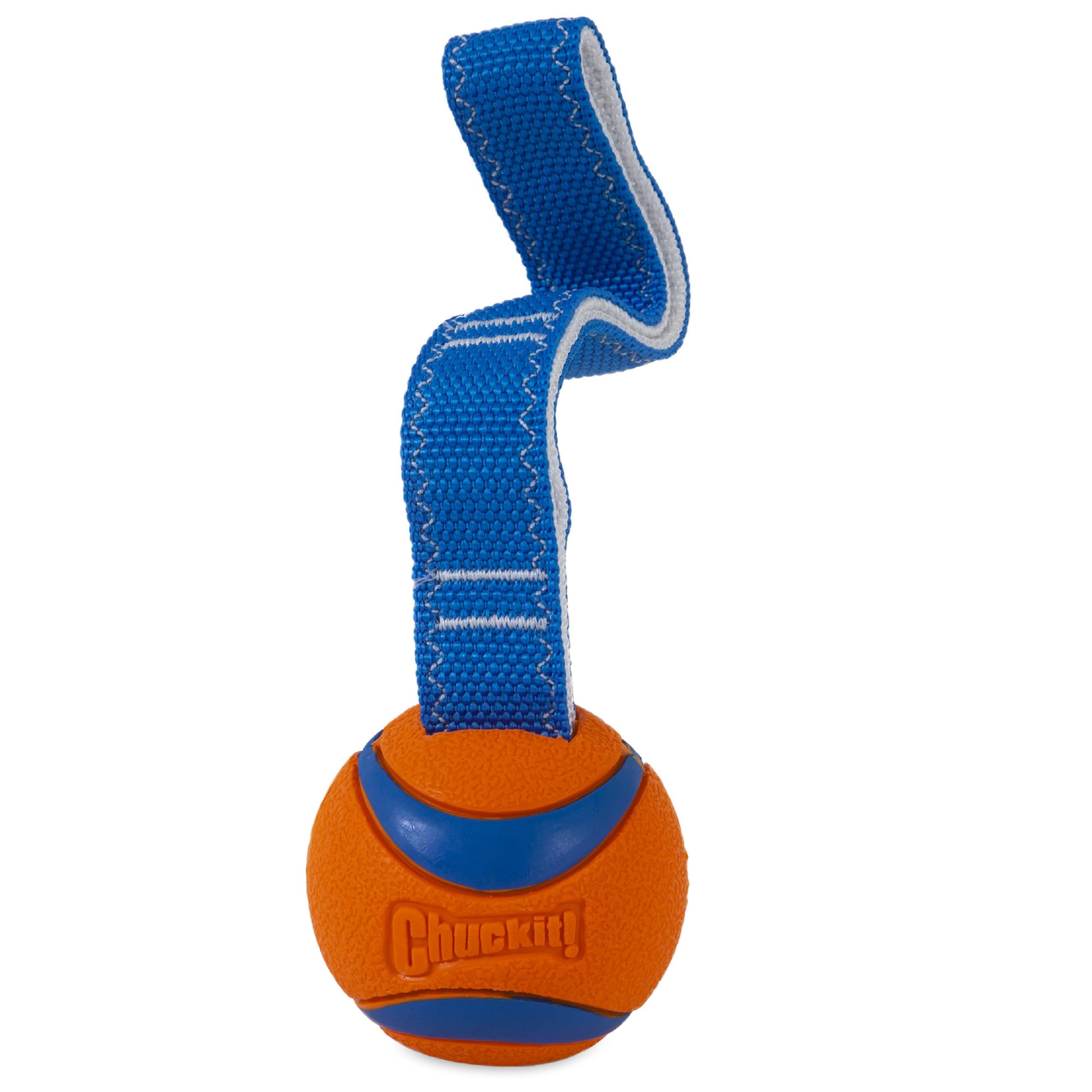 Chuckit! Ultra Tug Dog Toy - Medium Rubber Fetch Ball for Dogs 20-60 lbs - Blue/Orange - Model 231201