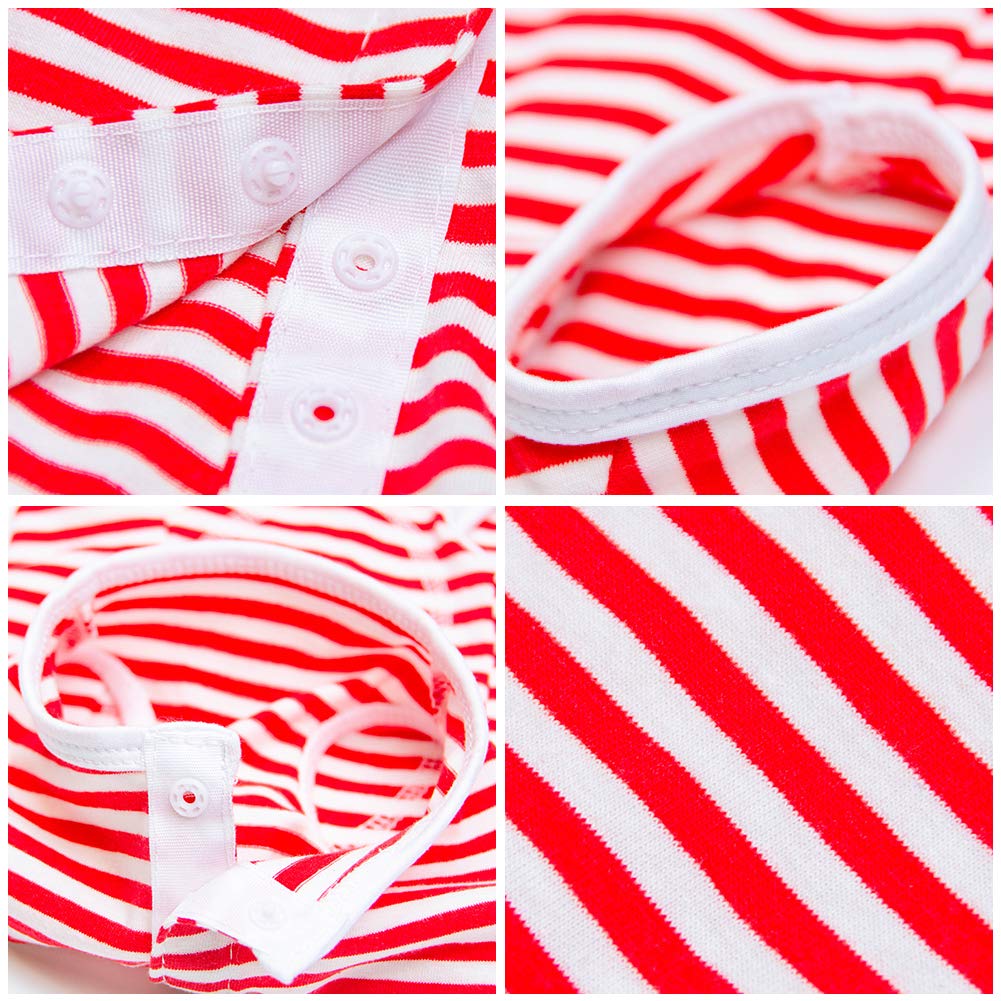 Dogs Recovery Suit Post Surgery Shirt For Puppy, Wound Protective Clothes For Little Animals(Red White Stripe-Xl)