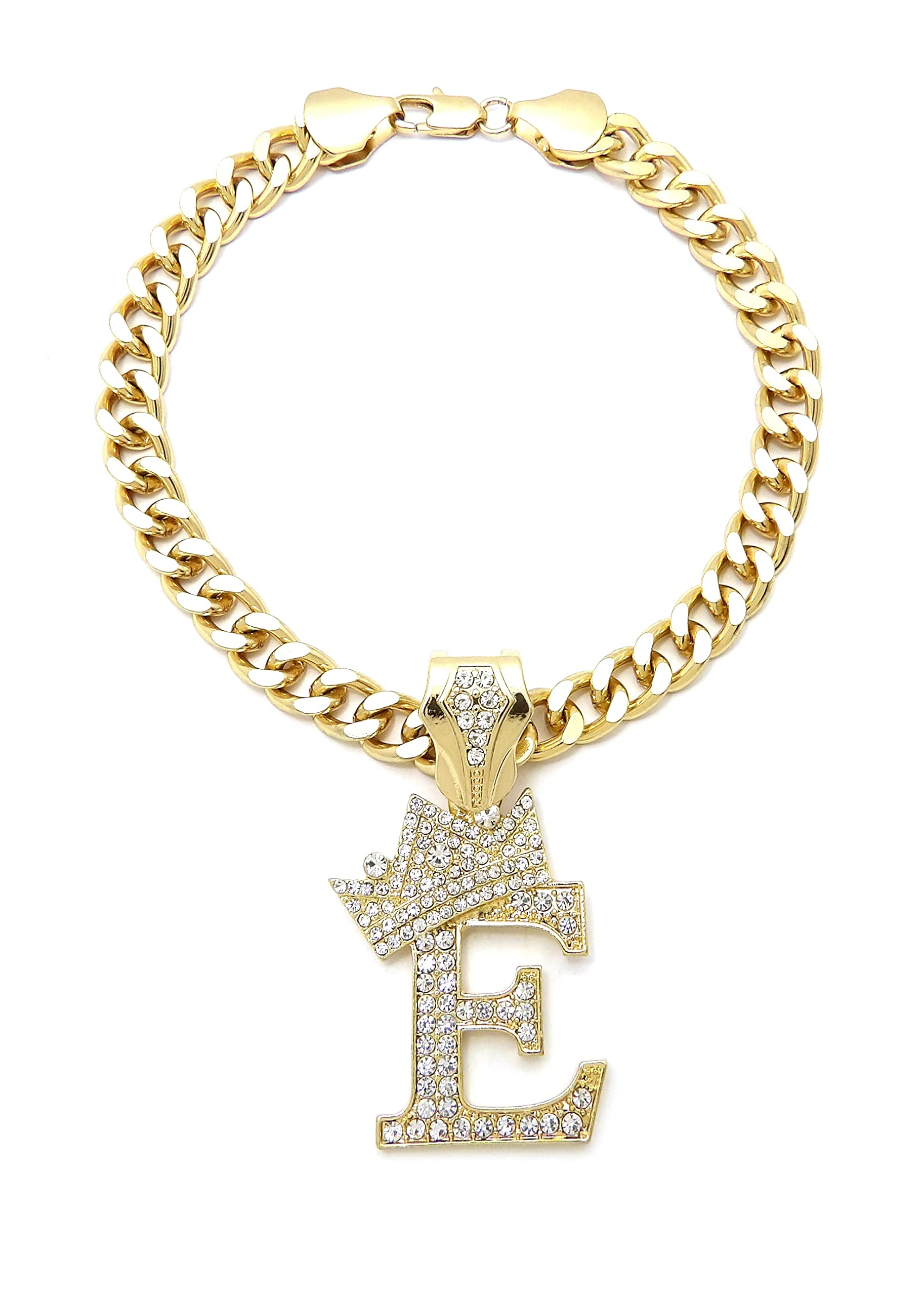 Ba Unique Fashion Initial Letter Cuban Chain Dog Chain Pet Chain Pet, Cat, Puppy Chain (14'', E)