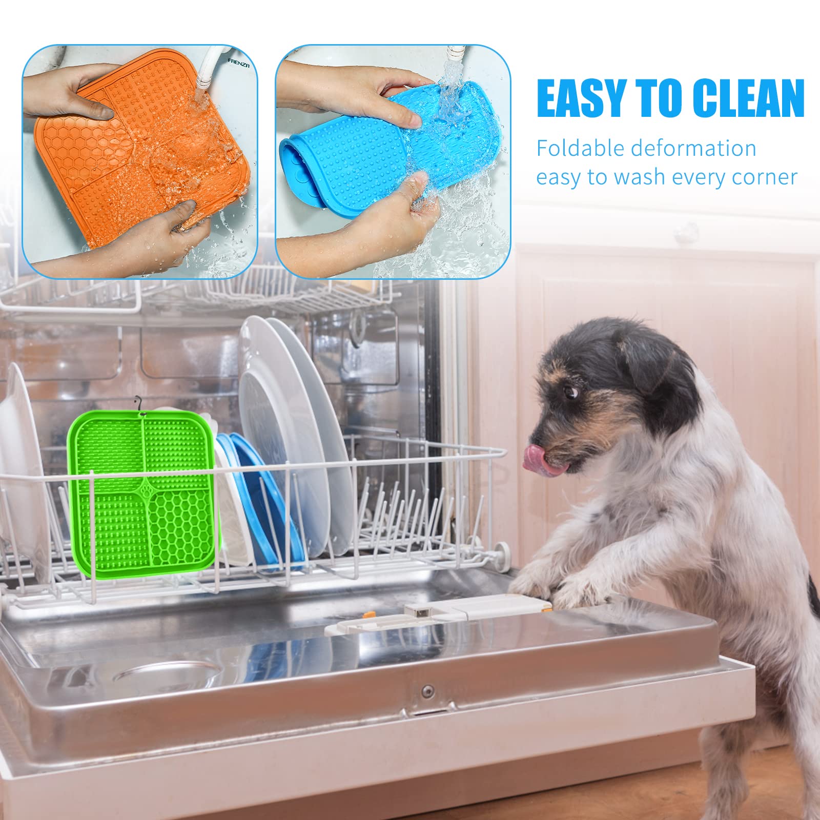Licking Mat Slow Feeder for Dogs, Premium Lick Pad with Suction Cups for Dog Anxiety Relief, Slow Feeder Dog Bowls, Bathing, Gro