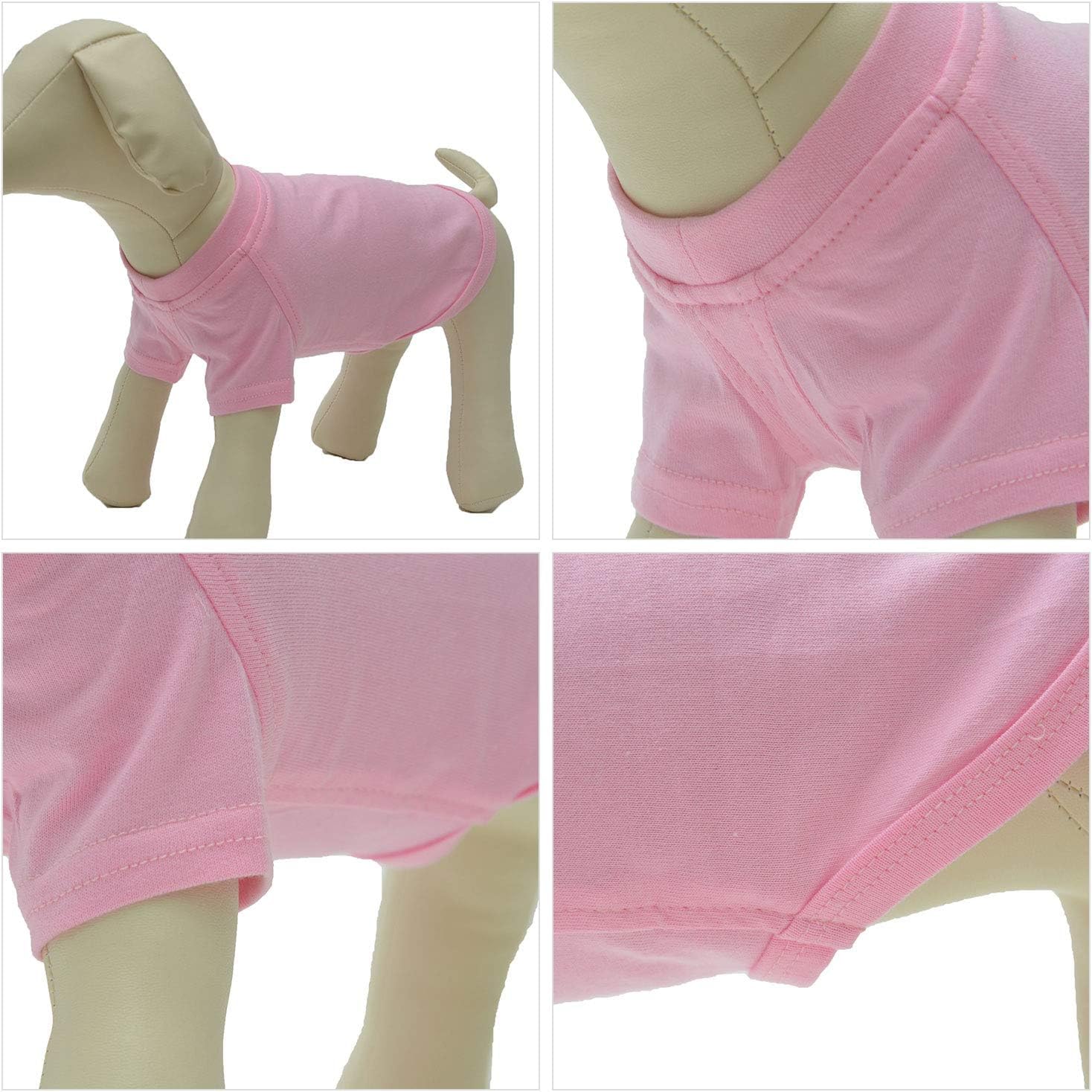 Lovelonglong Pet Clothing Dog Costumes Basic Blank T-Shirt Tee Shirts For Medium Dogs Pink Xxl