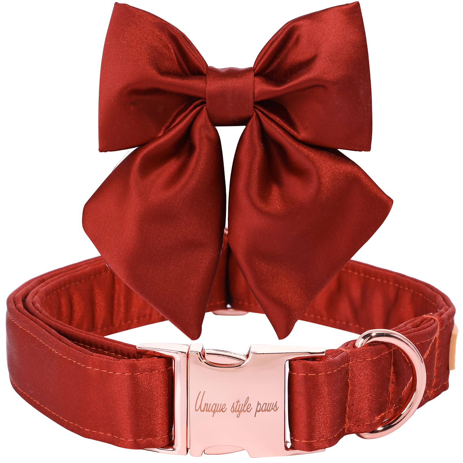 Unique Style Paws Silk Halloween Dog Collar Adjustable Durable Dog Collar With Bow Holiday Bowtie Collar For Large Dogs