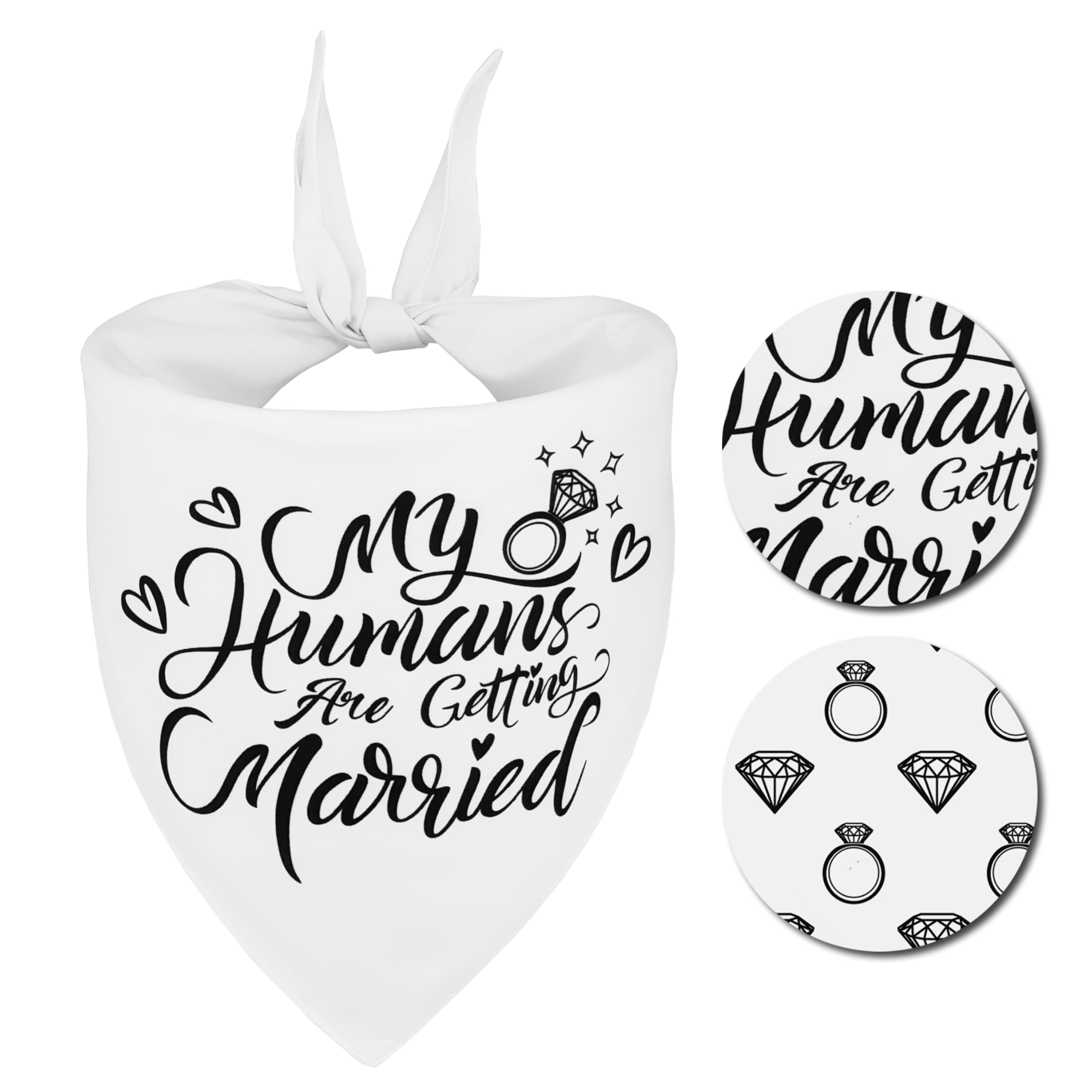 Raisingwell Engagement Gift For Couples Dog Bandana, My Humans Are Getting Married Dog Bandanas,Wedding Party Triangle Scarf For
