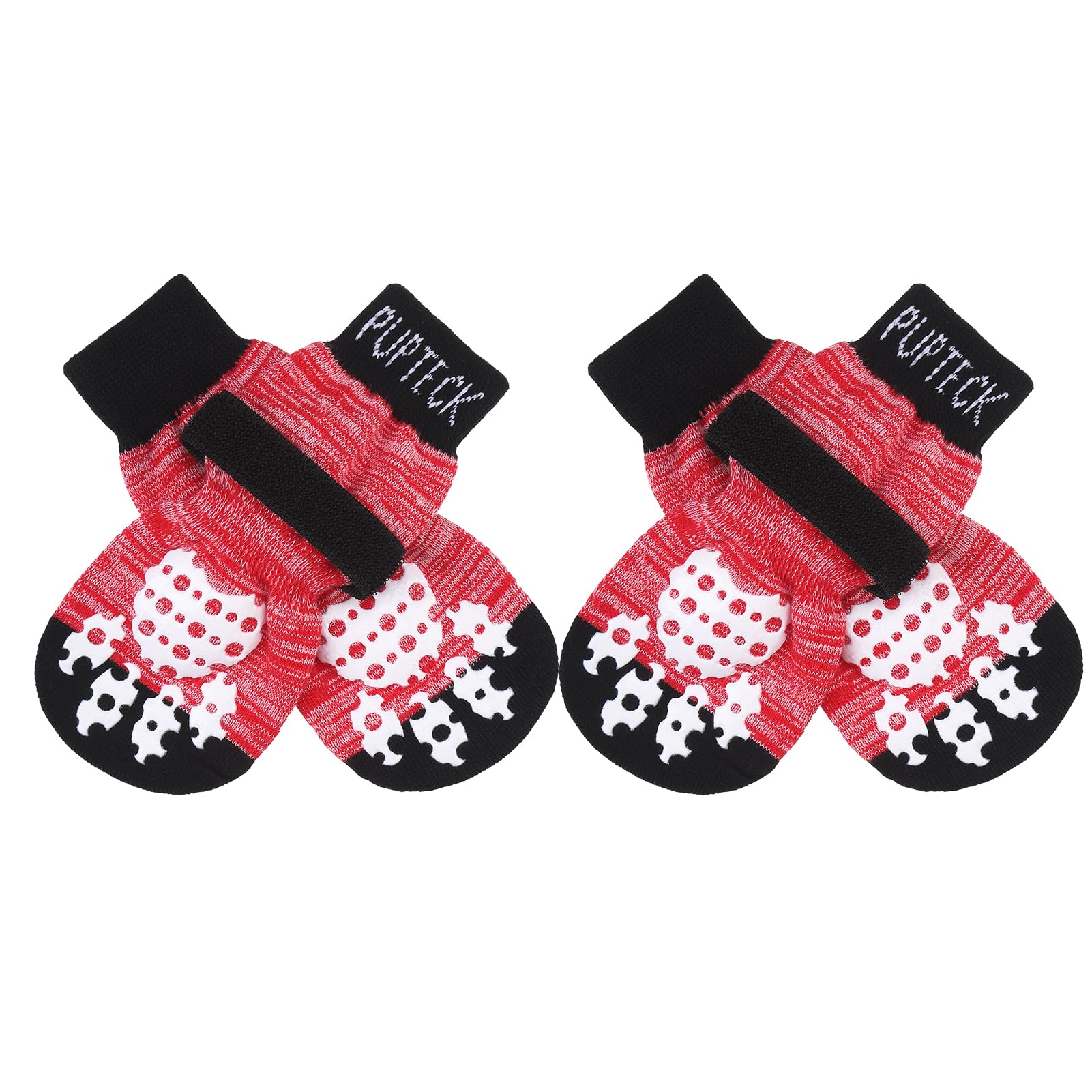 Pupteck Anti-Slip Dog Socks With Double Sides Grips For Small Medium Large Dogs Hardwood Floors Prevents Licking, Dog Shoes For Hot Pavement Traction Control Paw Protector For Senior Dogs