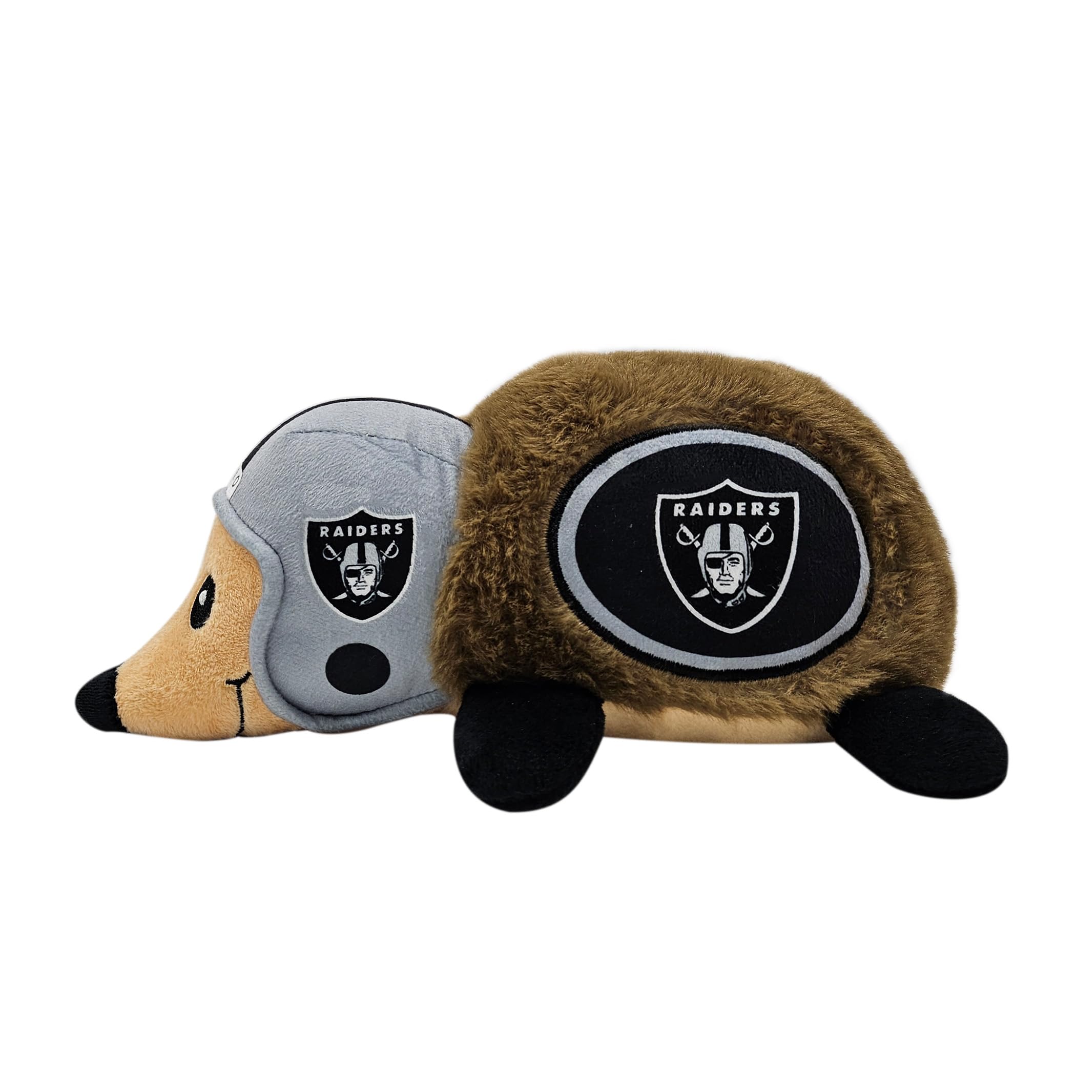 Nfl Las Vegas Raiders Plush Hedgehog Toy For Dogs & Cats, Cool Soft Pet Toy For Fun And Interactive Play, Dog Chew Toy With Sque
