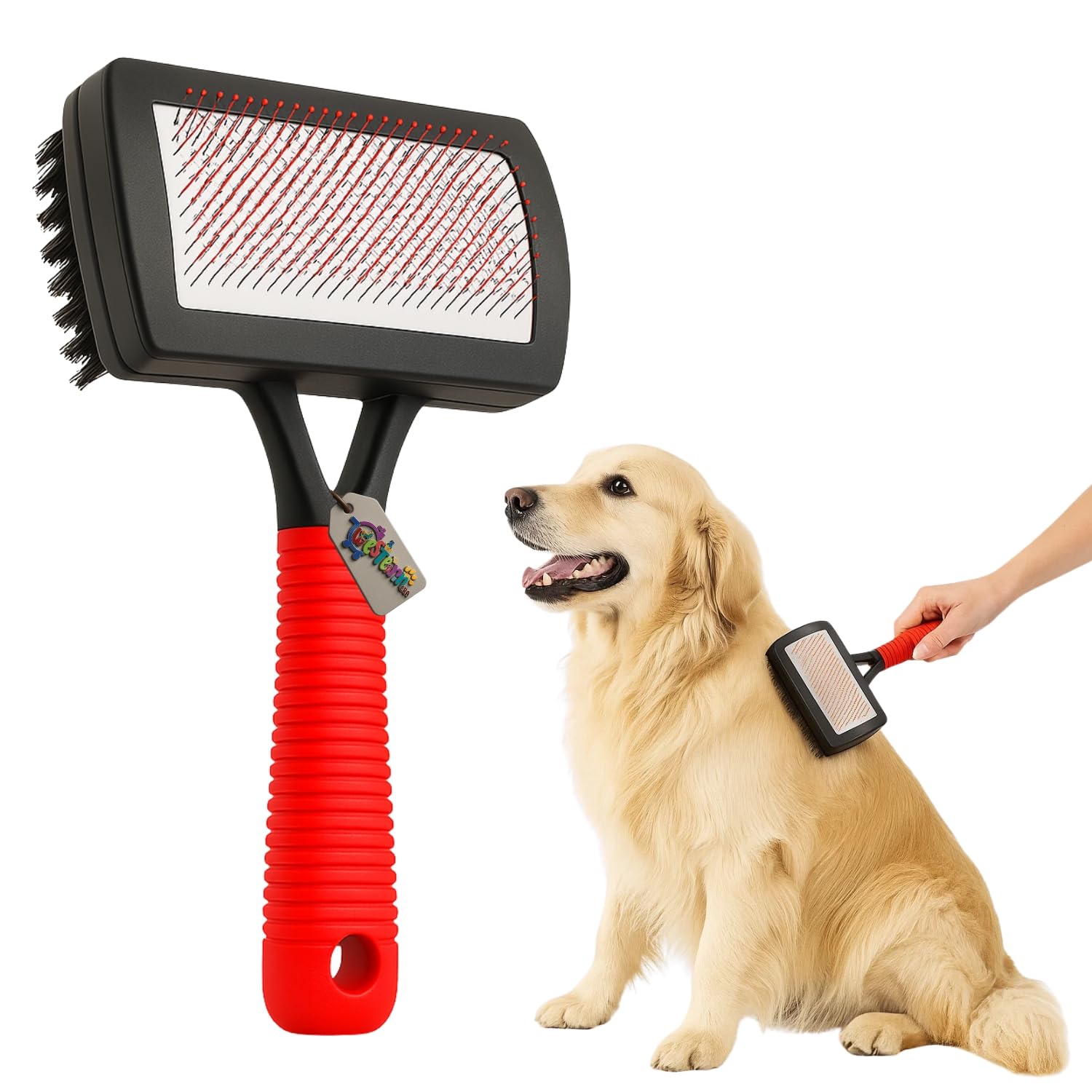 Western Era Deshedding Brush For Dogs & Cats | Metal Pin Slicker Comb | Heavy Duty Anti Slip Grooming Tool For Shedding, Bathing