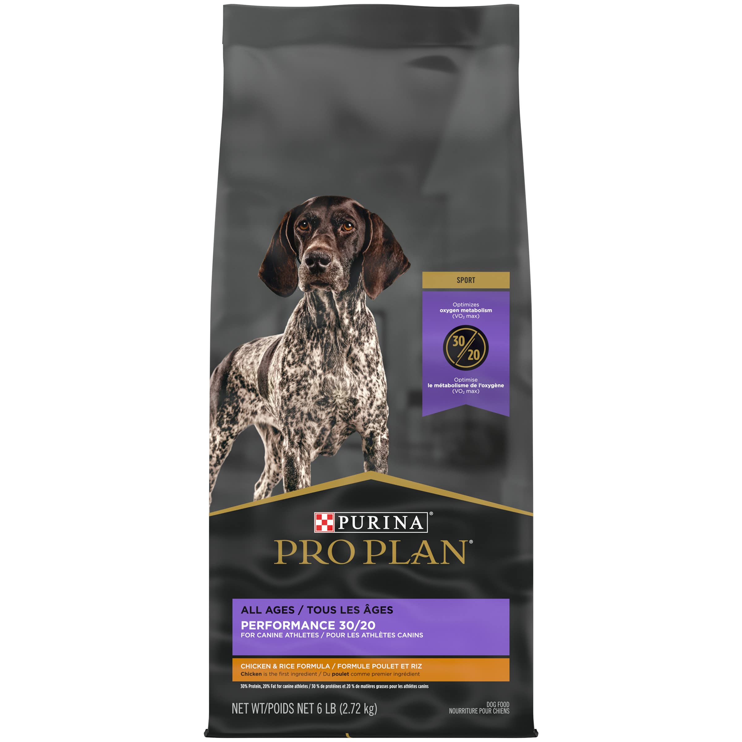 Purina Pro Plan Sport Performance 30/20 Chicken and Rice Formula High Protein Dog Food - 6 lb. Bag