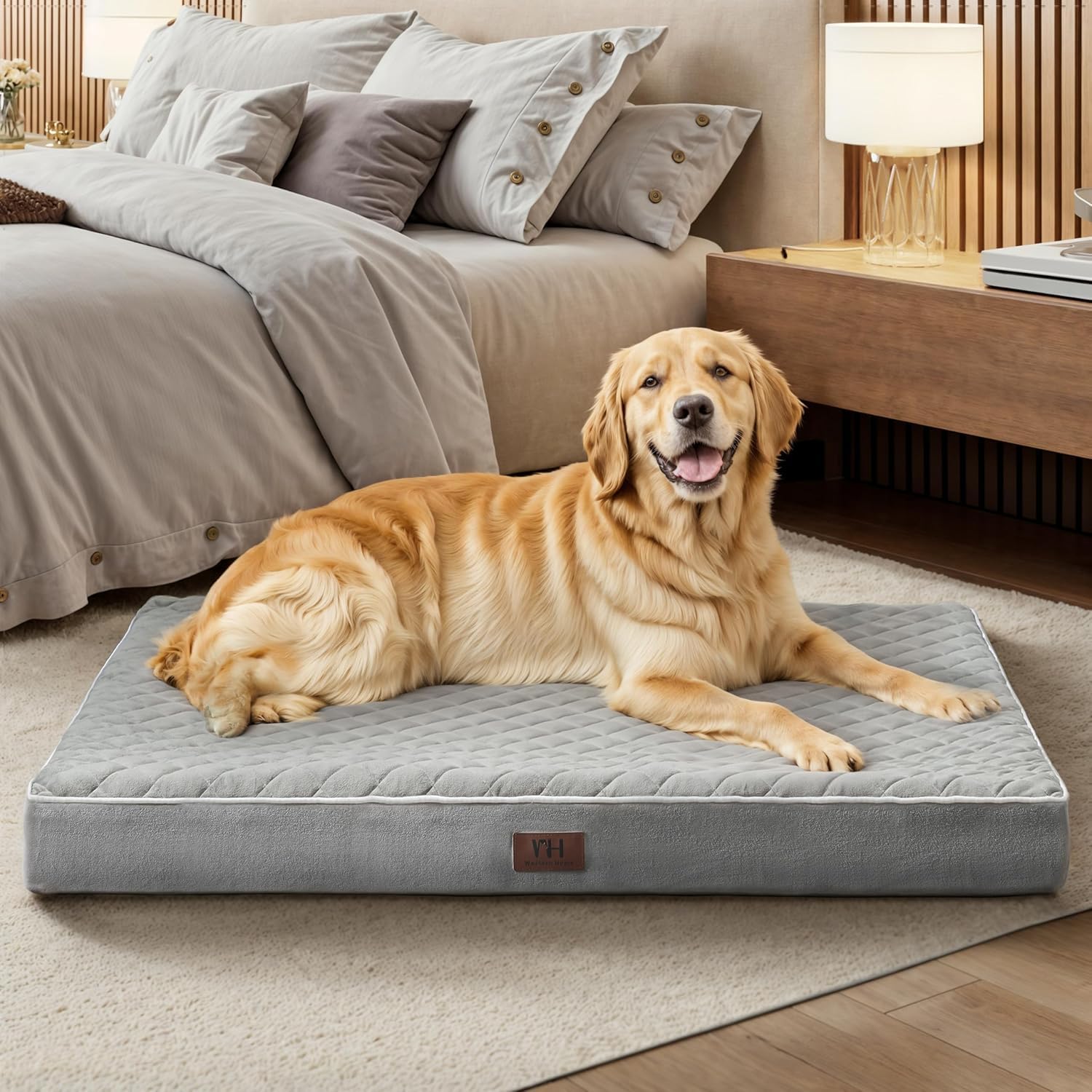 Western Home Wh Dog Bed For Crate, Orthopedic Dog Crate Bed Thick Bed For Large Dogs Washable Cover Waterproof Egg Foam Pet Bed