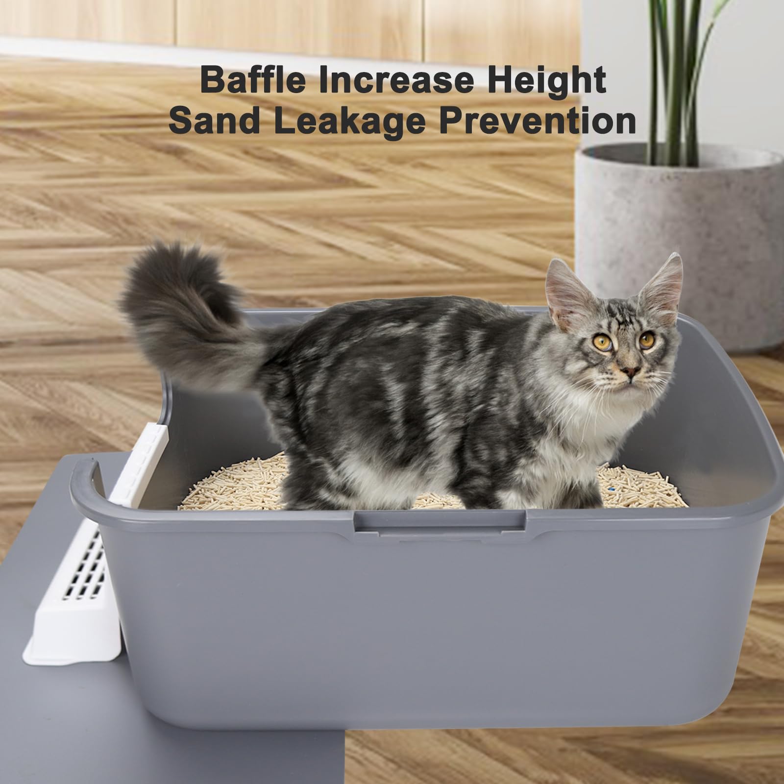 Sfozstra Cat Litter Box, Fully Enclosed, Leak-Proof, Small, Grey with Pedal, Easy to Clean (Model QA)
