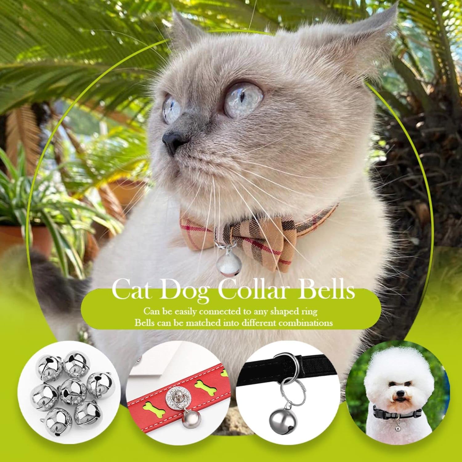 Skypia Round Dog Bells Dog Charm Bells Pet Pendant, 24 Pcs Anti-Lost Training Bells For Collars, Suitable For Pet Pendant Access