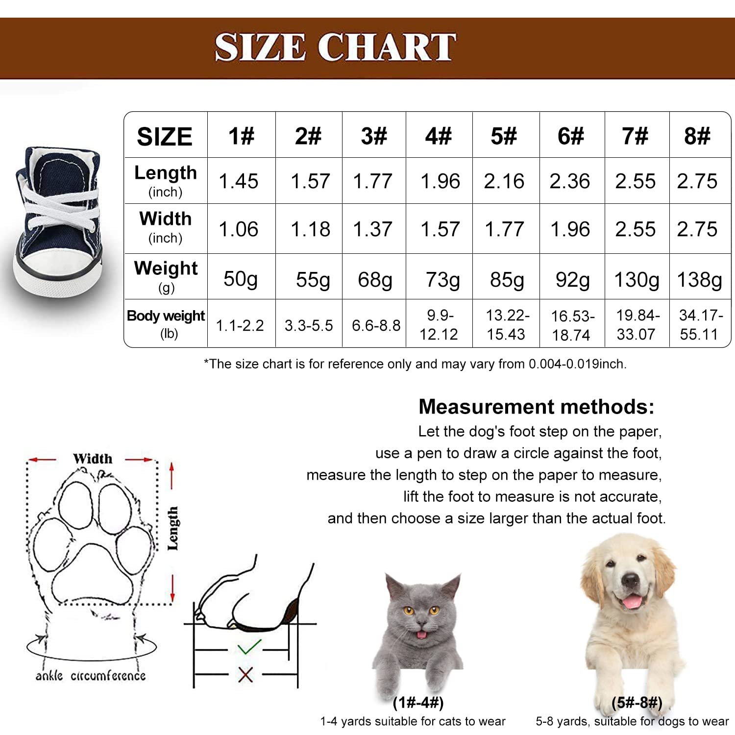 Besuntek Pet Dog Shoes,Puppy Canvas Sport Shoes Sneaker Boots, Non Slip Causal Shoes Dog & Cat Paw Protective Cover For Outdoor Walking, Sports And Hot Pavement，4Pcs